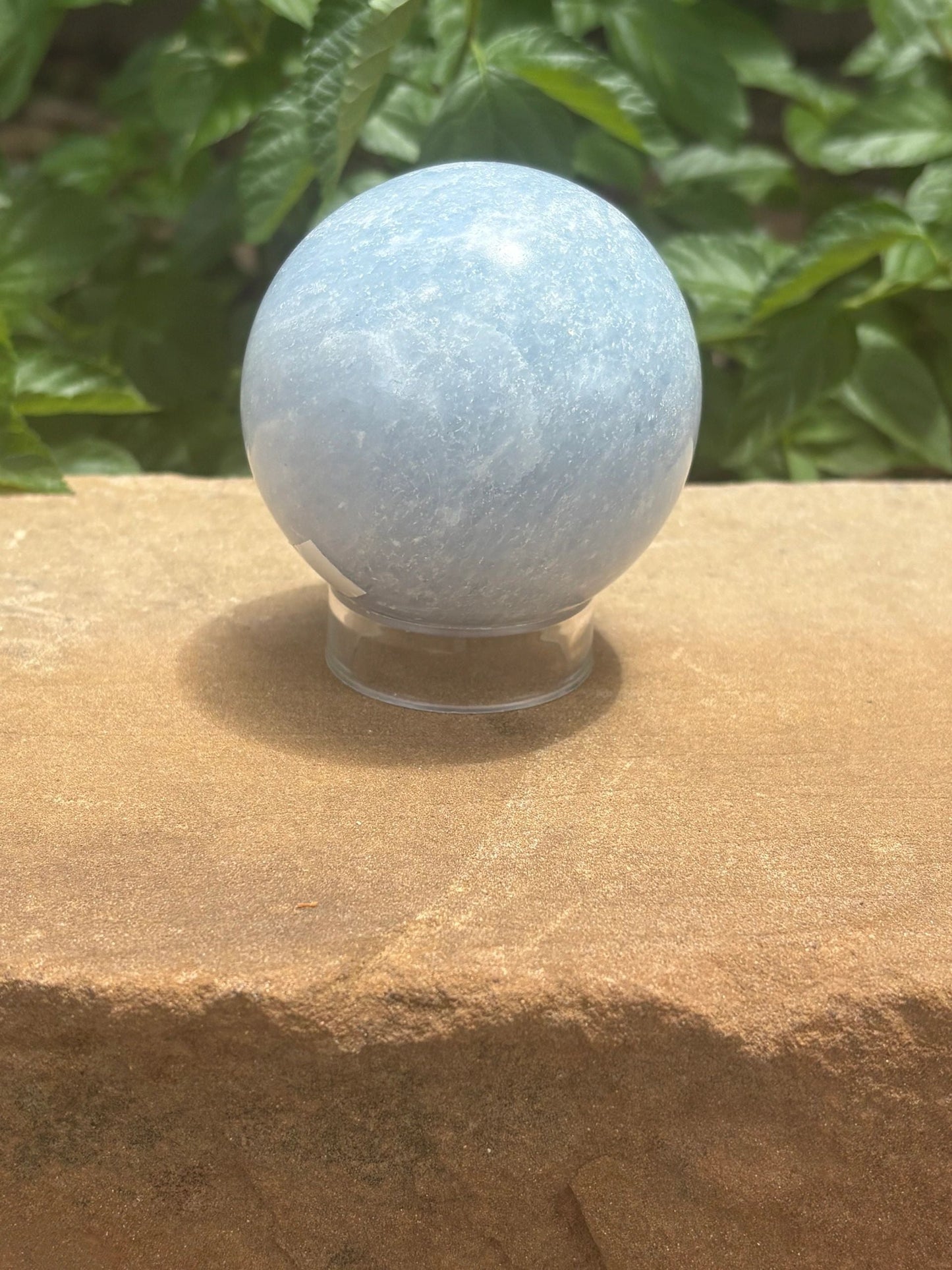 Blue Calcite Sphere Calm Wave | Emotional Balance, Gentle Clarity & Soothing Flow