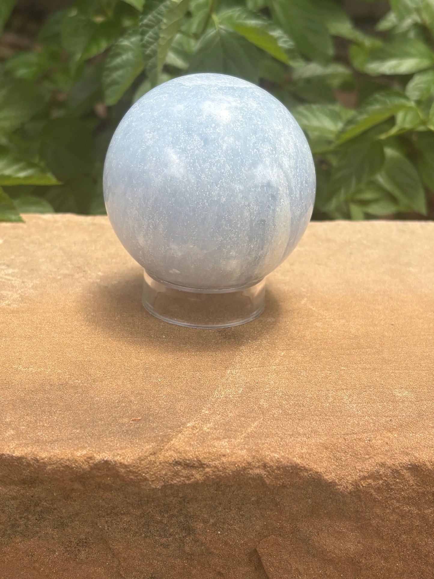 Blue Calcite Sphere Calm Wave | Emotional Balance, Gentle Clarity & Soothing Flow