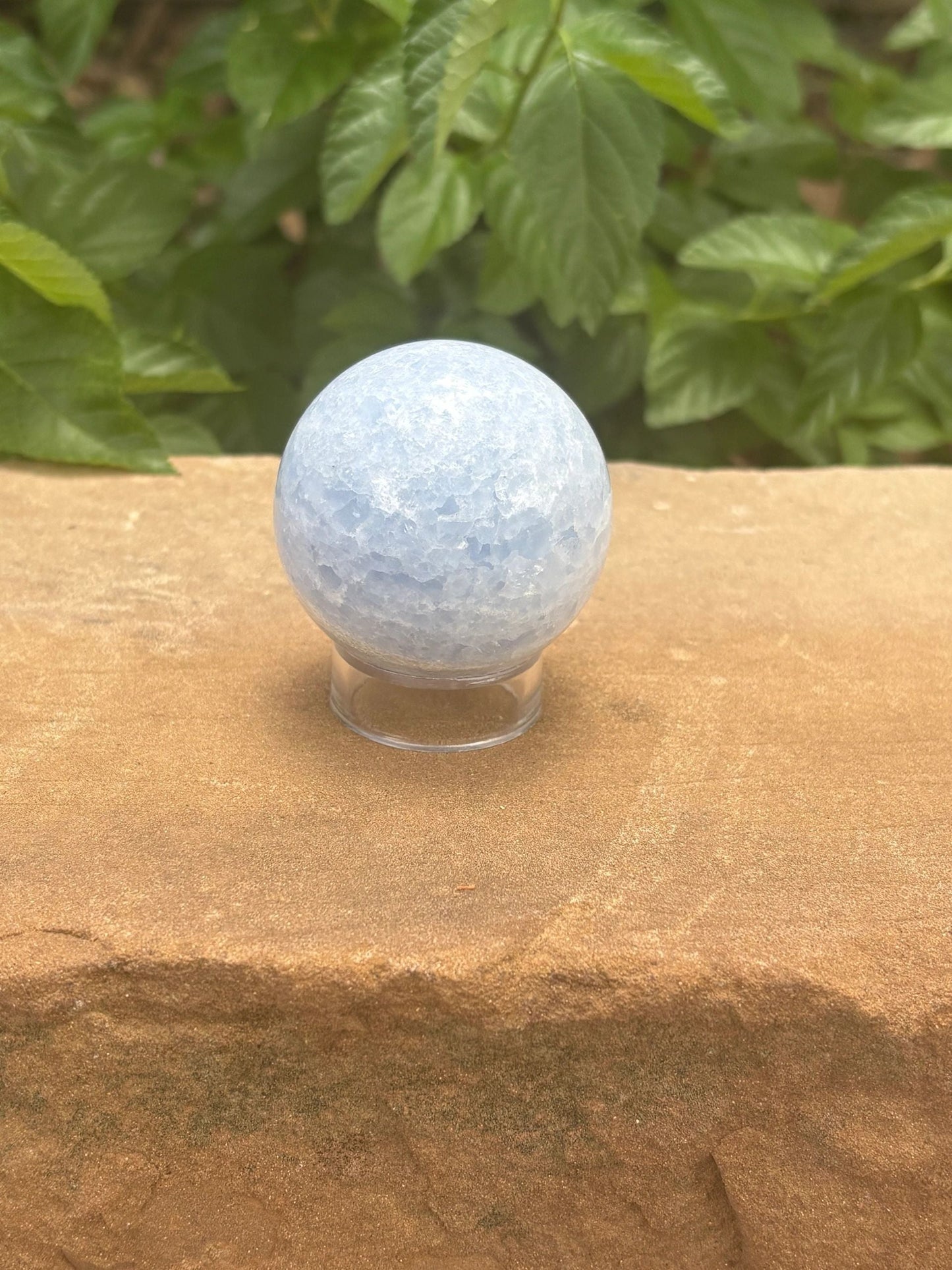 Blue Calcite Sphere Calm Wave | Emotional Balance, Gentle Clarity & Soothing Flow