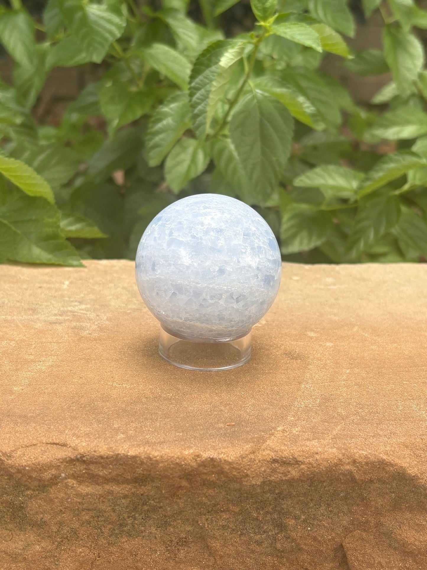 Blue Calcite Sphere Calm Wave | Emotional Balance, Gentle Clarity & Soothing Flow