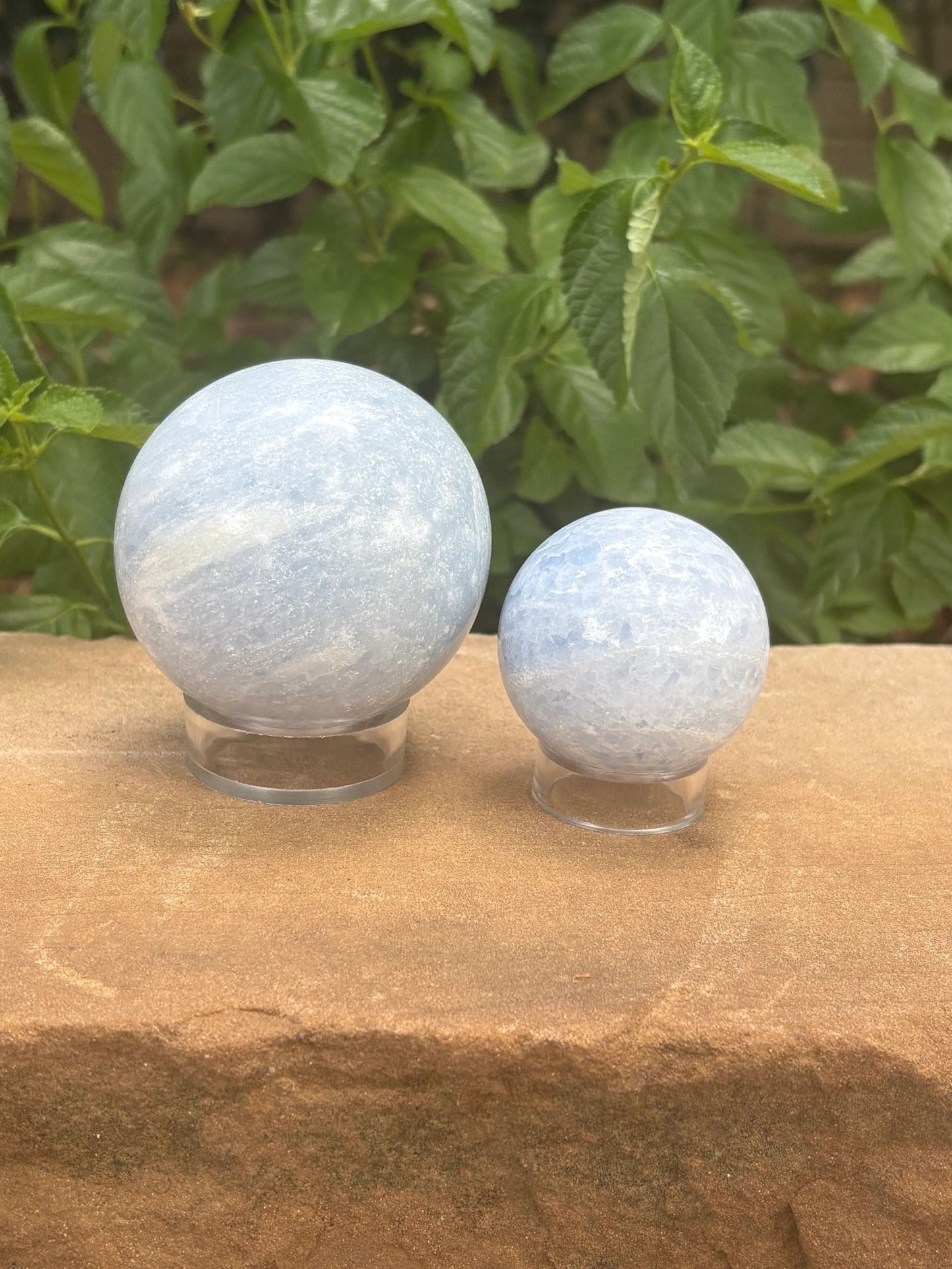 Blue Calcite Sphere Calm Wave | Emotional Balance, Gentle Clarity & Soothing Flow
