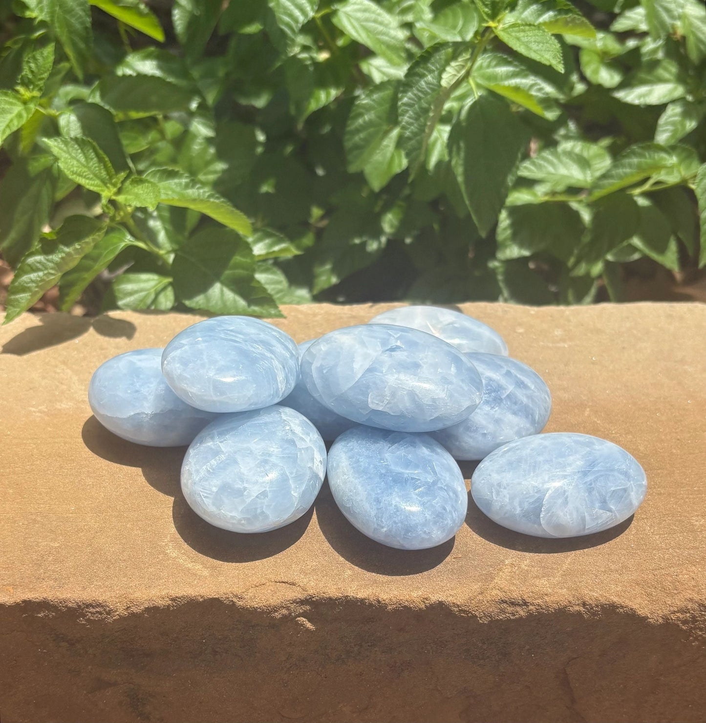 💙✨ Blue Calcite Chunky Palm Stones | Calm Cradle | Emotional Ease, Soft Strength & Soothing Flow