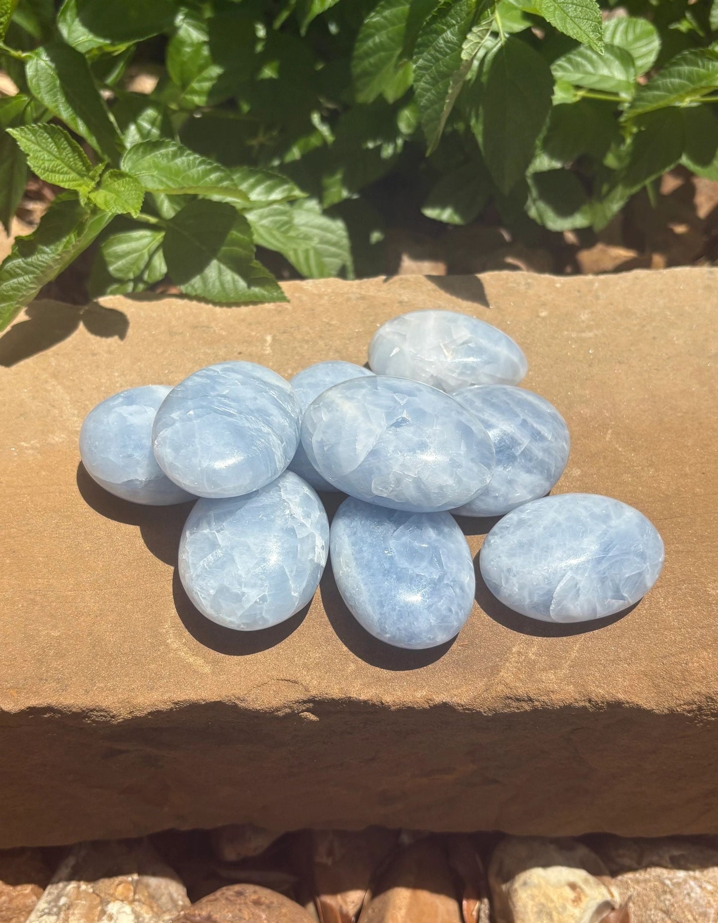 💙✨ Blue Calcite Chunky Palm Stones | Calm Cradle | Emotional Ease, Soft Strength & Soothing Flow