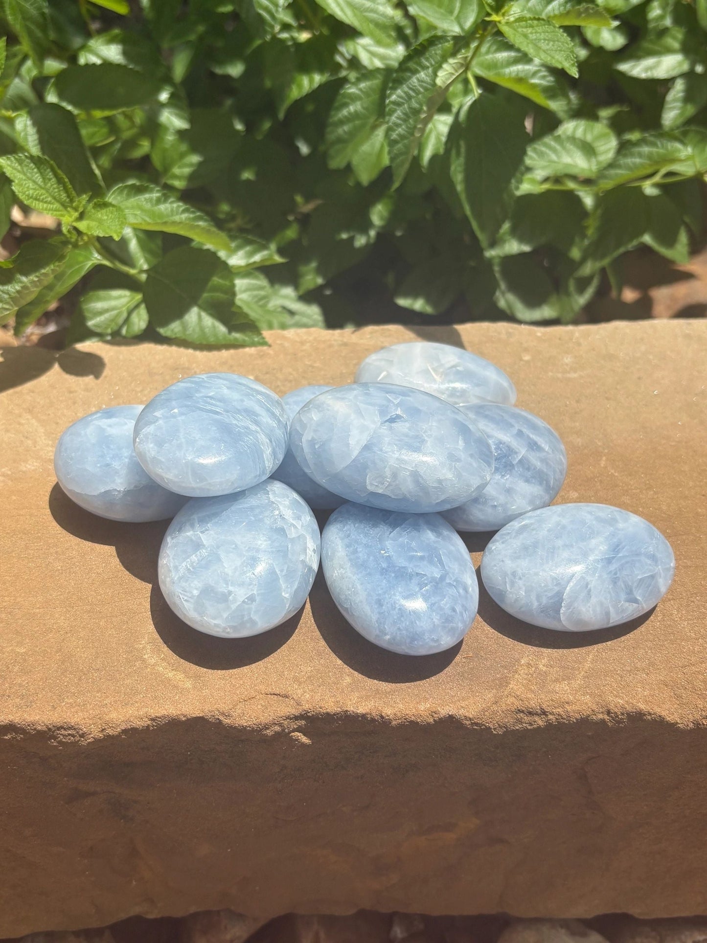 💙✨ Blue Calcite Chunky Palm Stones | Calm Cradle | Emotional Ease, Soft Strength & Soothing Flow