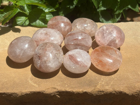 🔥✨ Hematoid (Golden Healer) Tumbled Palm Stones — Thick & Radiant Soul Fire | Clarity, Healing & Empowered Transformation