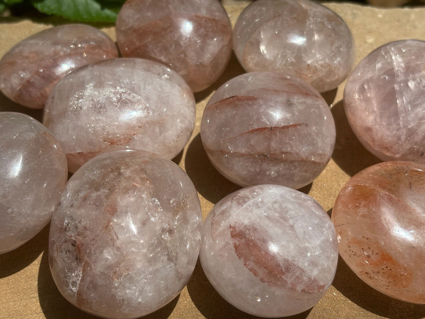 🔥✨ Hematoid (Golden Healer) Tumbled Palm Stones — Thick & Radiant Soul Fire | Clarity, Healing & Empowered Transformation