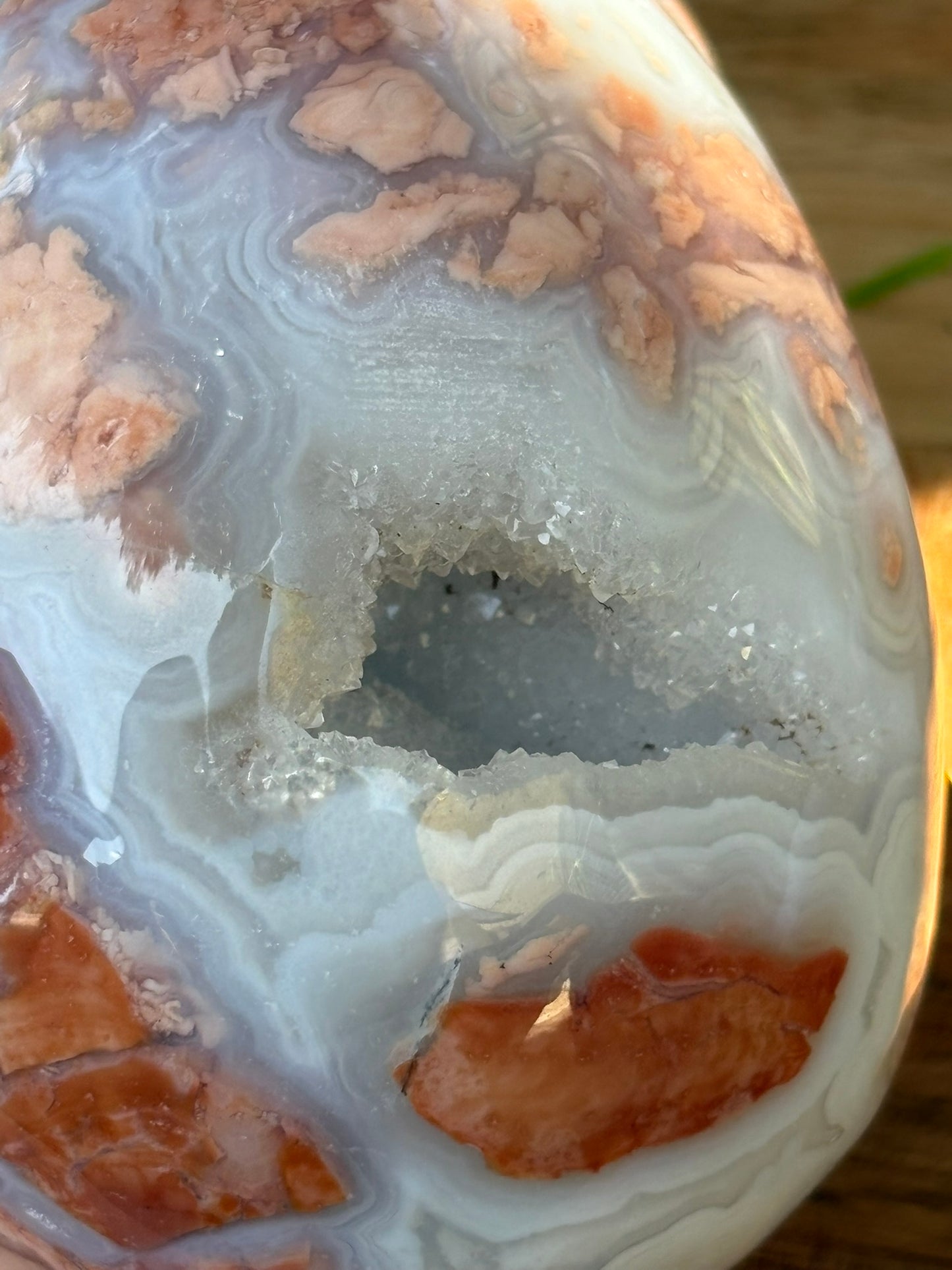 💀 Petal Agate Skull – Crown Activation • Third Eye Vision • Ancestral Spark Code: PPA1 | Approx. 4.1" x 2.6" x 3.2" | Weight: 1.62 lbs.
