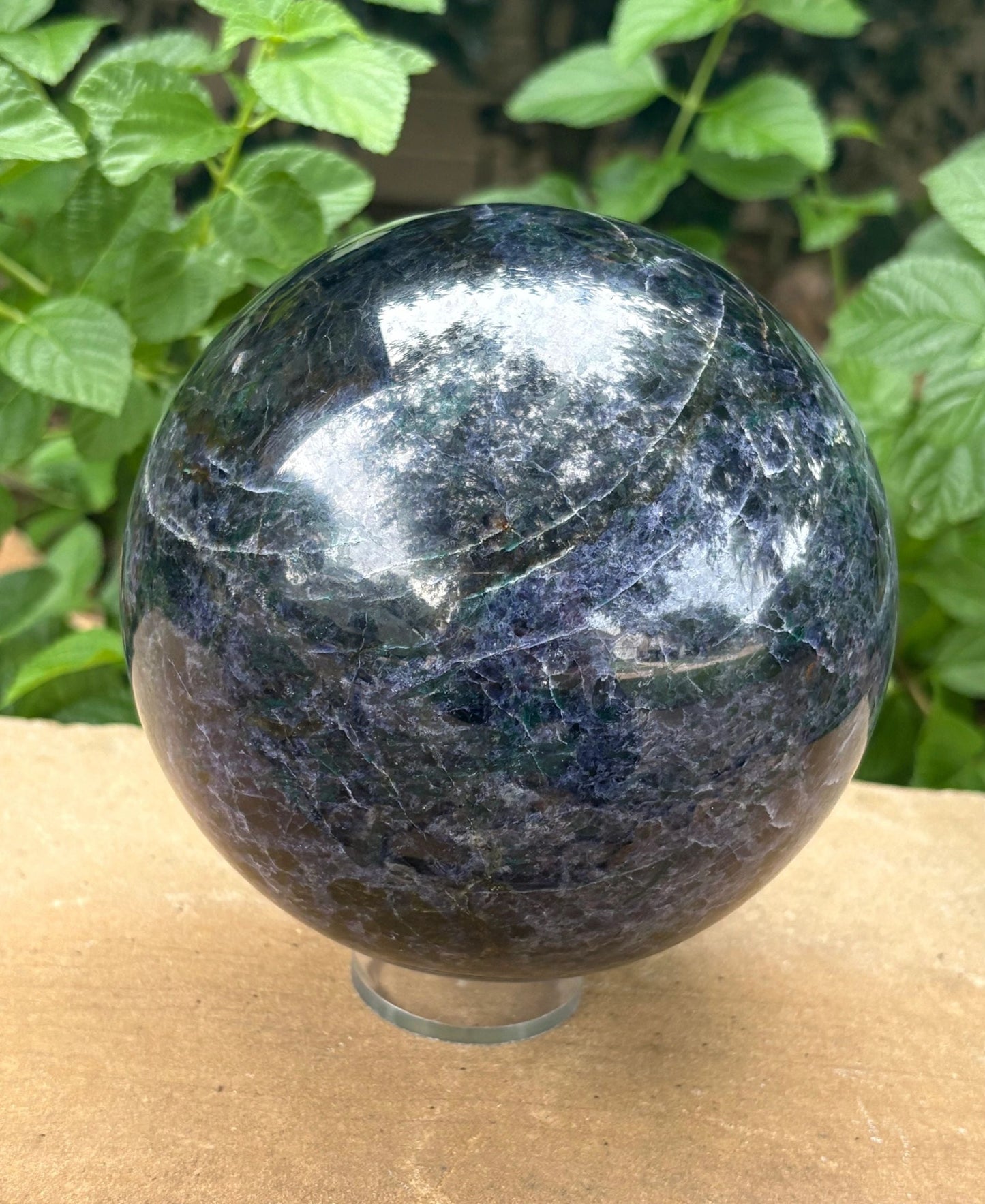 💜 Large Purple Iolite Crystal Sphere – Insight, Inner Vision & Cosmic Navigation | 7.1 lbs.