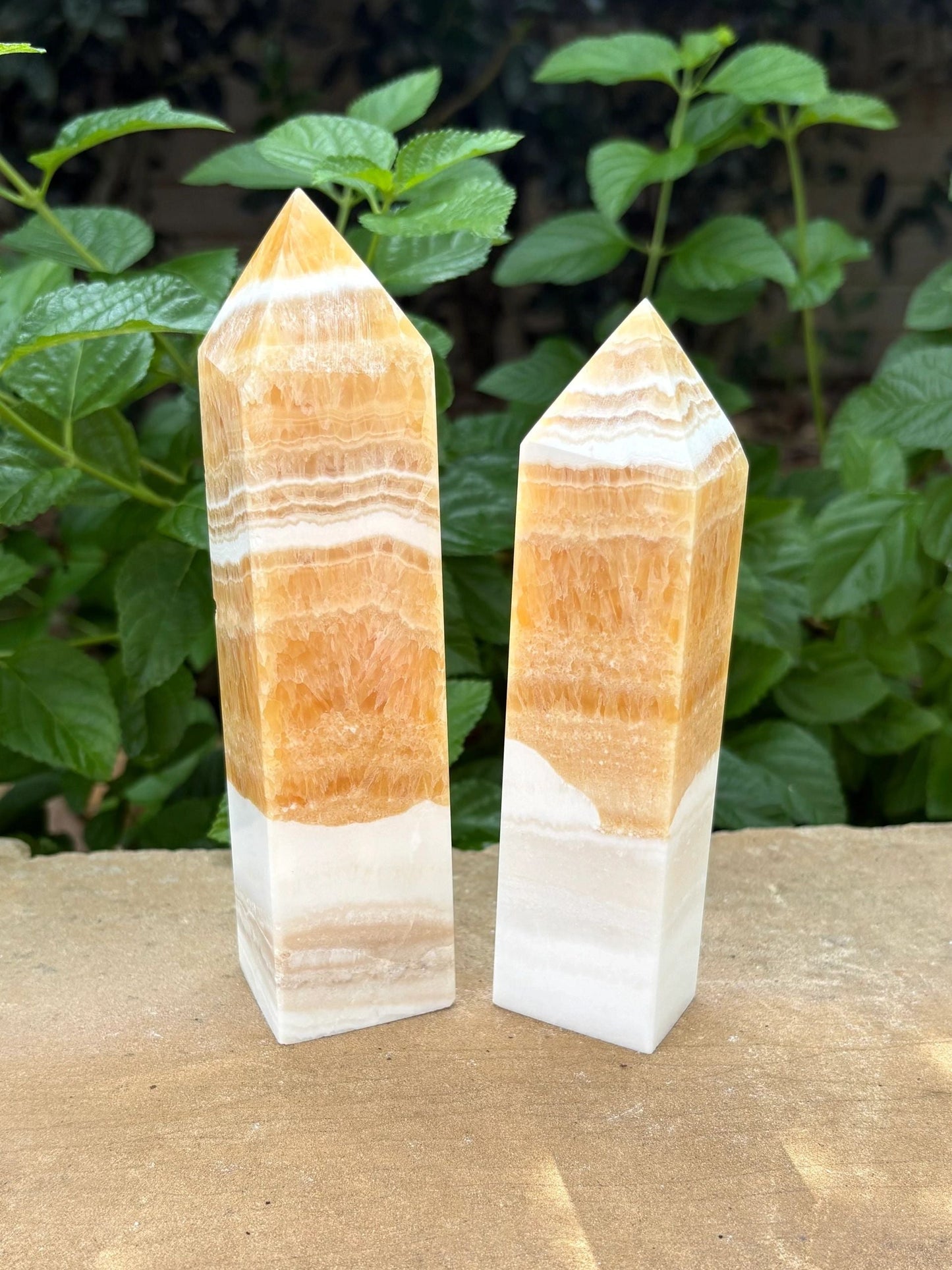 🍯✨ Yellow and White Honey Calcite Towers | Bold Radiance & Steady Power Confidence | Clarity | Cosmic Glow
