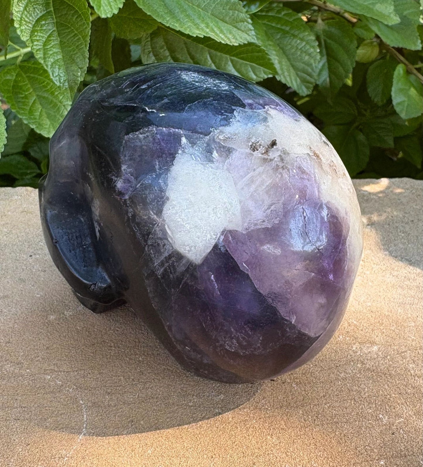Ultra Violet UV Carved Fluorescent Crystal Rainbow Flourite Skull | Visionary Focus | Emotional Balance & Fluorescent Magic