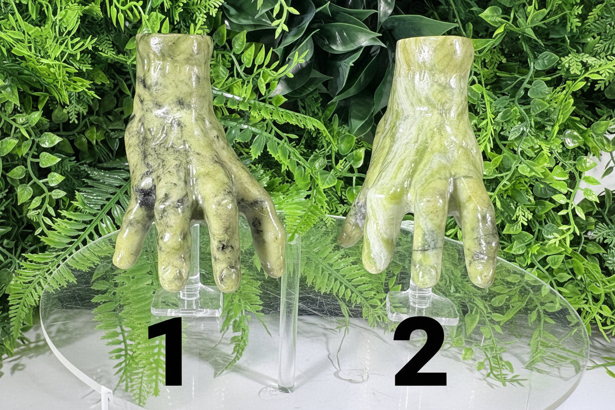 Lemon Jade Serpentine Hand Carvings Grounding • Transformation • Protective Energy