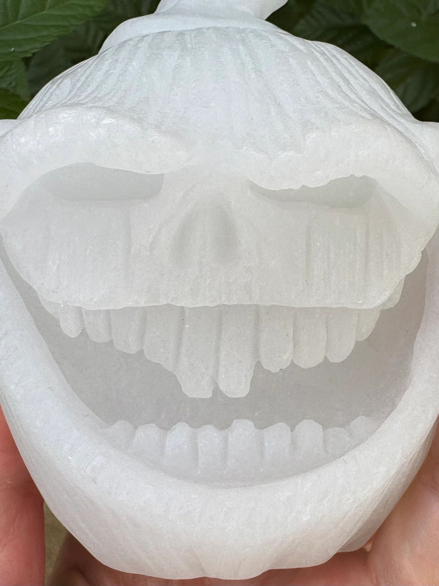 🎃 White Jade Jack-o’-Lantern – Purity, Protection & Calm | Chubby Carved Pumpkin Head Crystal Peace | Clarity | Strength