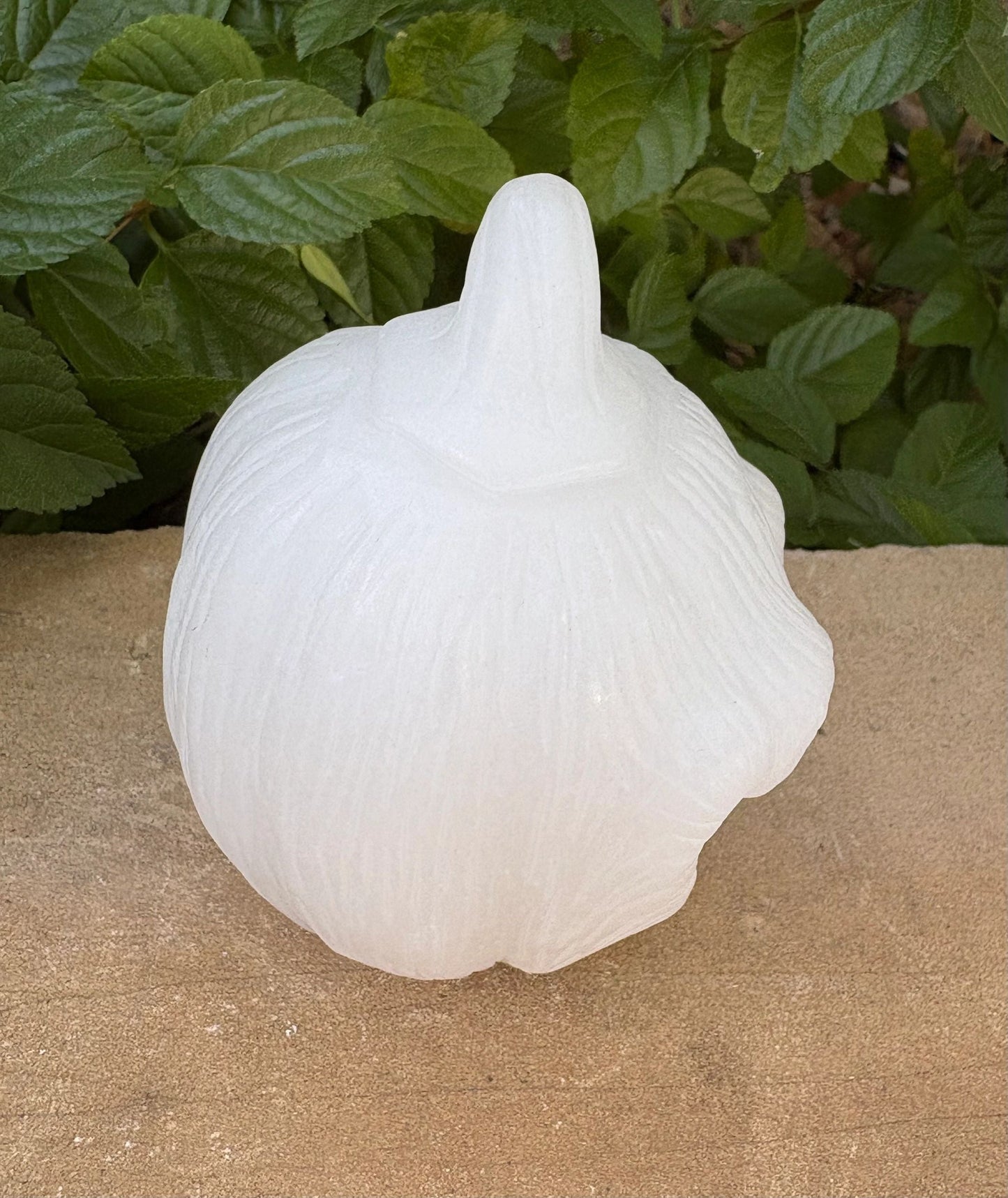 🎃 White Jade Jack-o’-Lantern – Purity, Protection & Calm | Chubby Carved Pumpkin Head Crystal Peace | Clarity | Strength