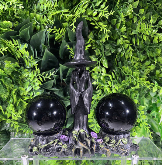 Witch Crystal Sphere Holder Set Protection • Intuition • Witchy Energy