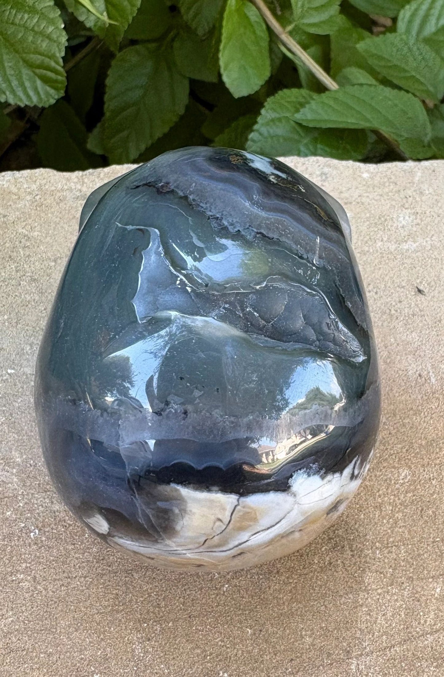🌋 UV Volcano Agate Skull – Transformation, Fire & Glow Power | 1.04 lbs