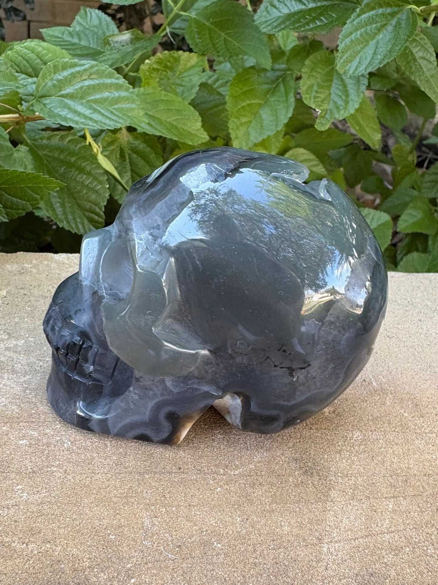 🌋 UV Volcano Agate Skull – Transformation, Fire & Glow Power | 1.04 lbs