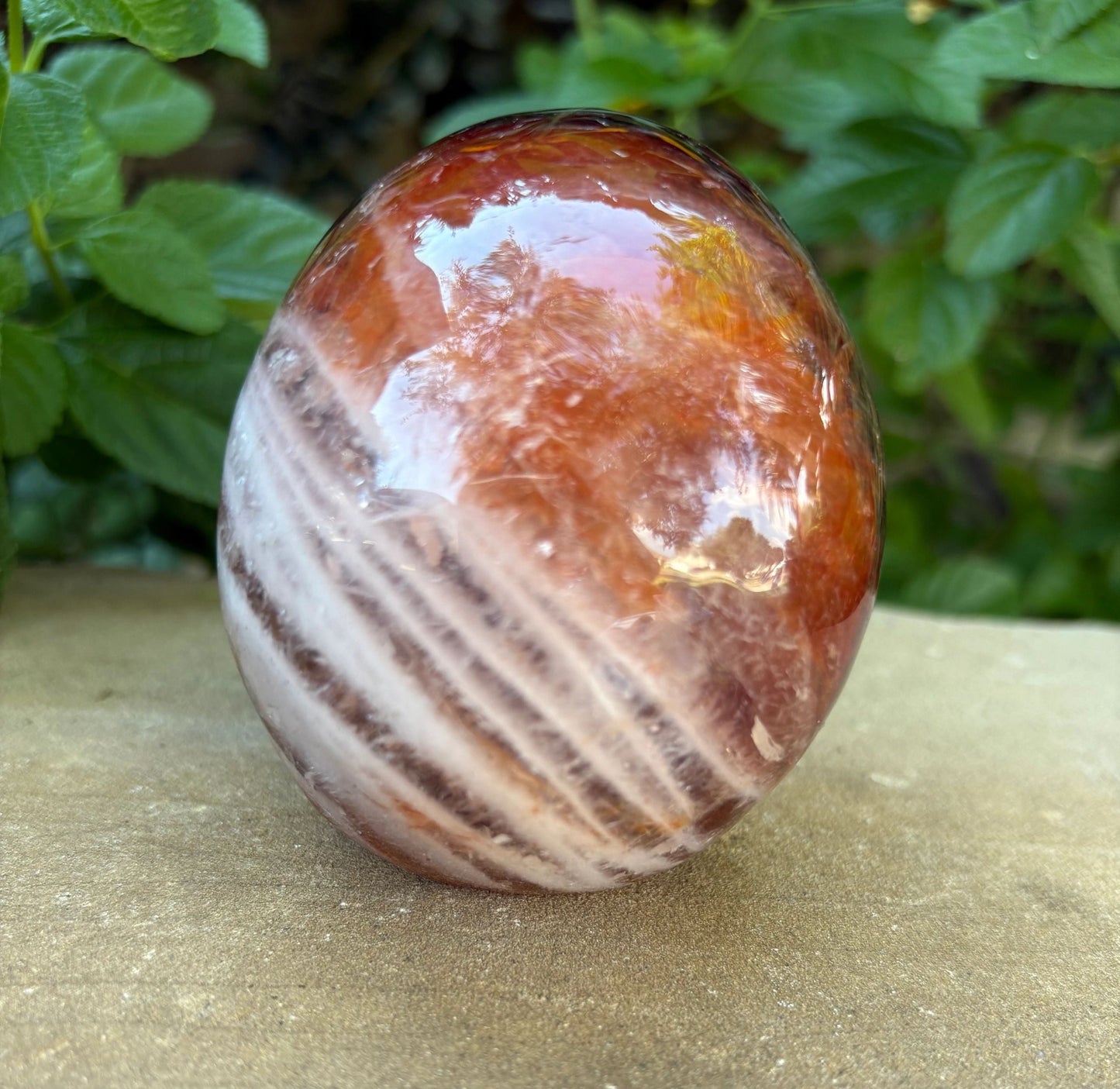 🔥 Fire Quartz Crystal Skull – Protection, Courage & Fiery Vitality | Hand-Carved Skull