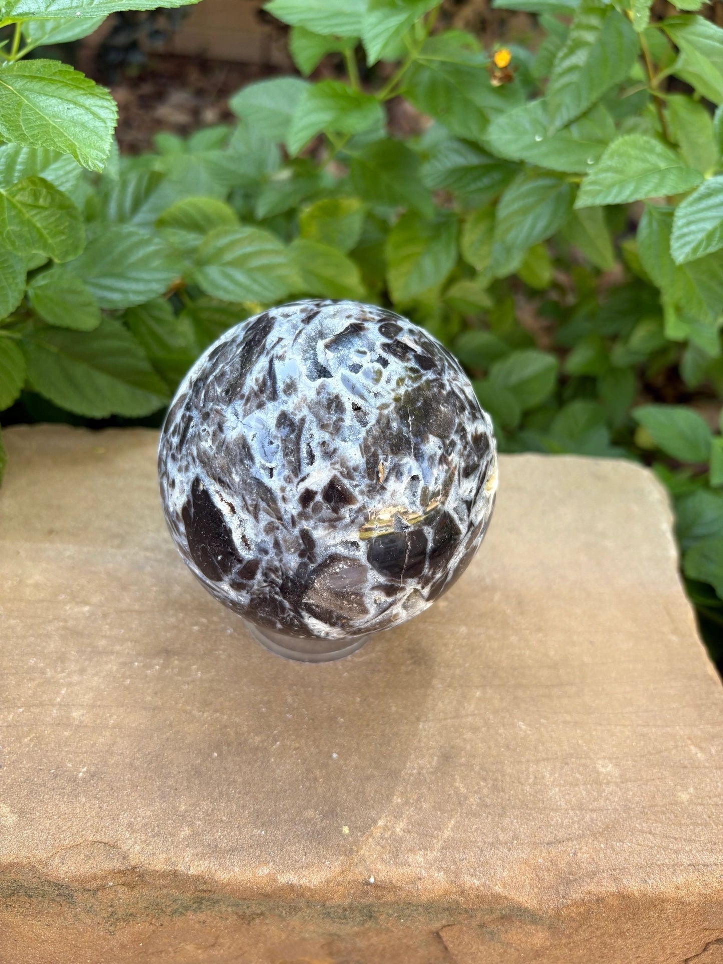 💎2.1 lb. Sphalerite Sphere with Sparkling Blue-Grey Druzy – Grounding, Transformation & Cosmic Glow Balance | Energy | Protection