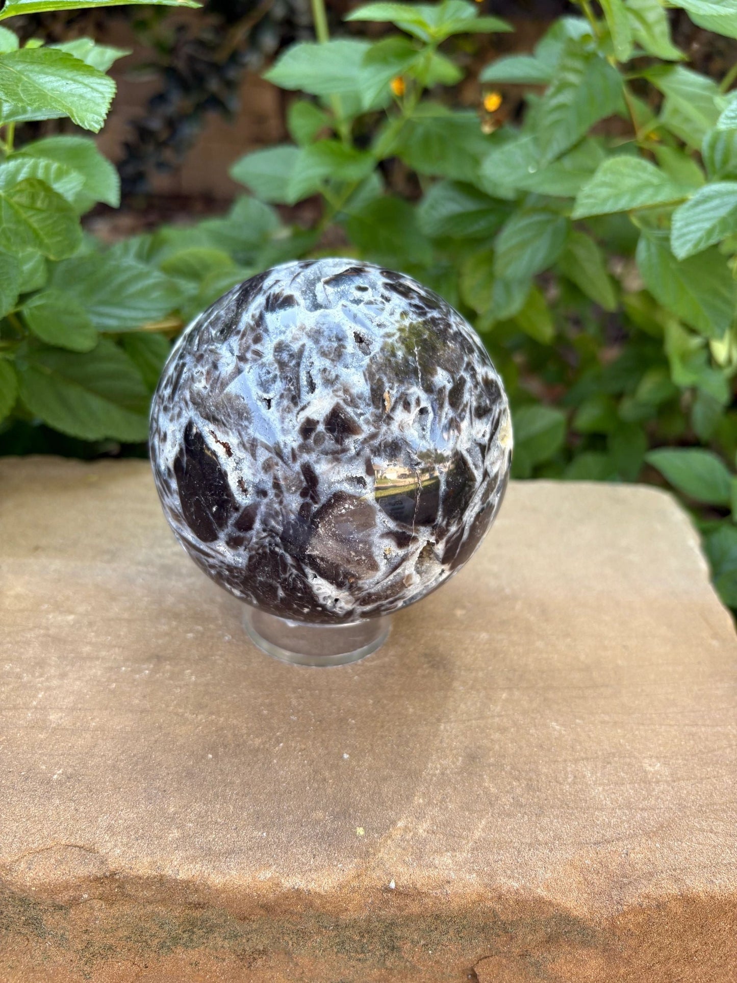 💎2.1 lb. Sphalerite Sphere with Sparkling Blue-Grey Druzy – Grounding, Transformation & Cosmic Glow Balance | Energy | Protection
