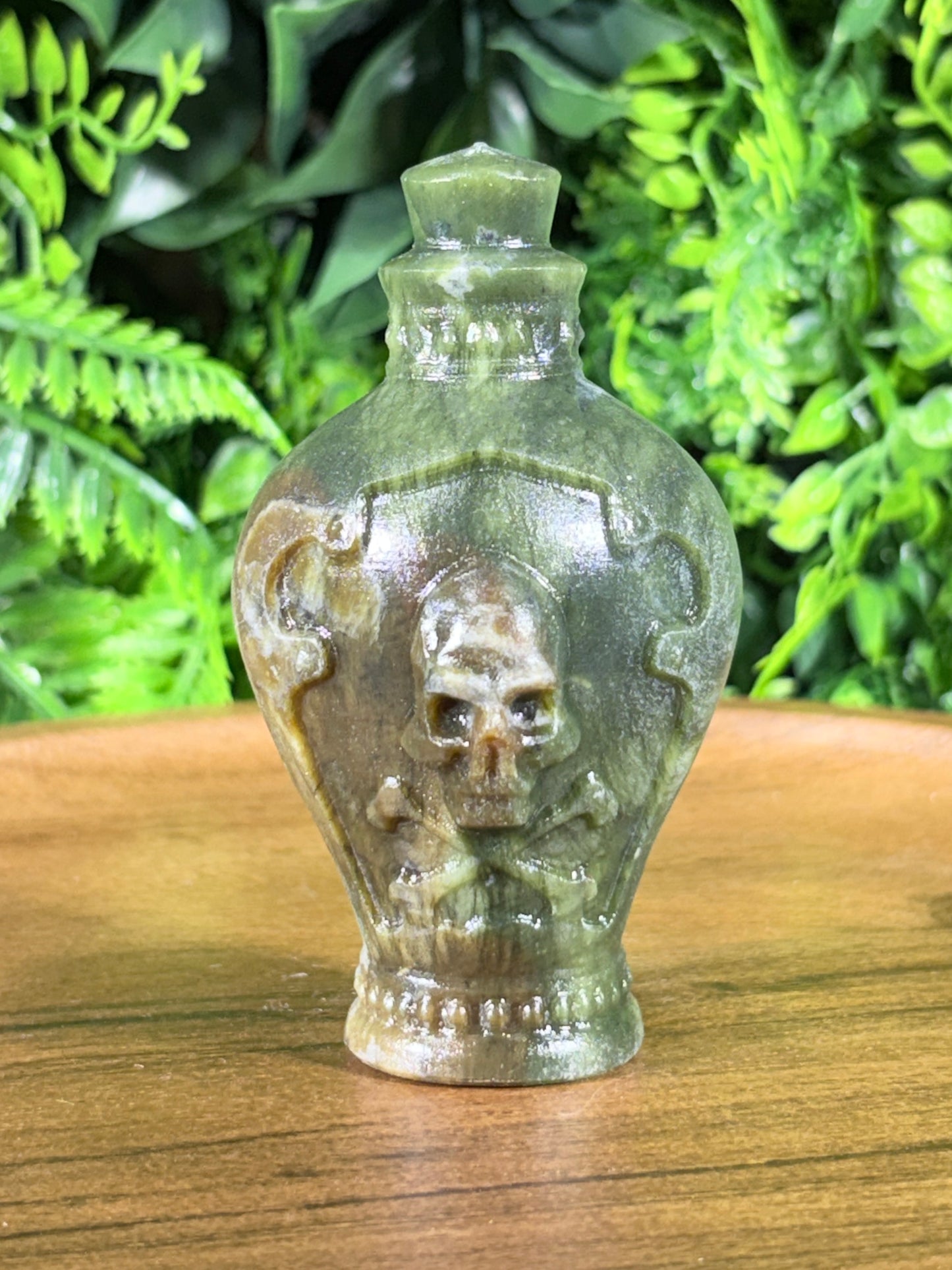 Septarian Skull Potion Bottle Carving Grounding • Confidence • Protective Energy