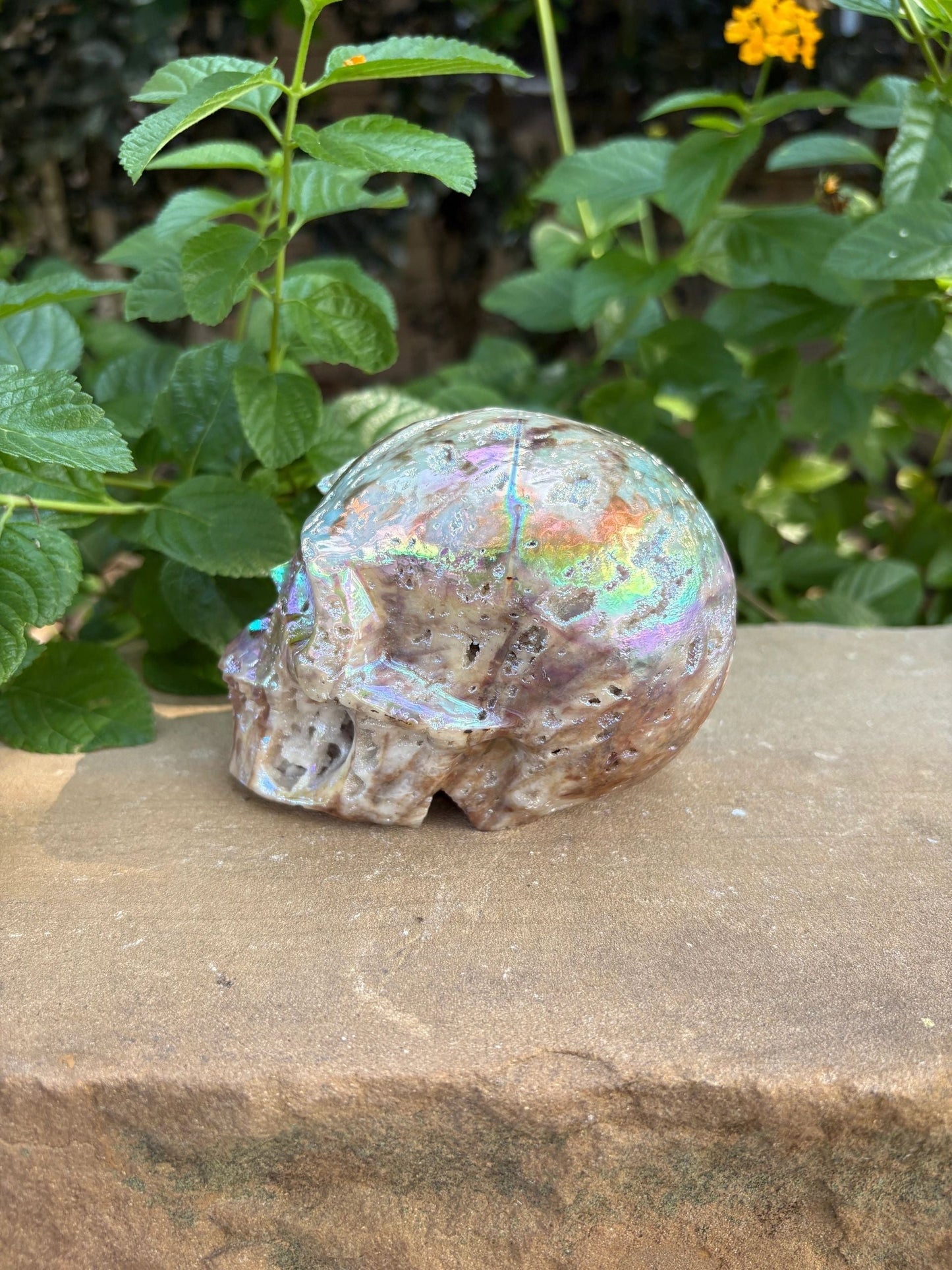 2.08lb. Titanium Aura Sphalerite Skull – Joyful Alchemy, Energetic Balance & Cosmic Shielding