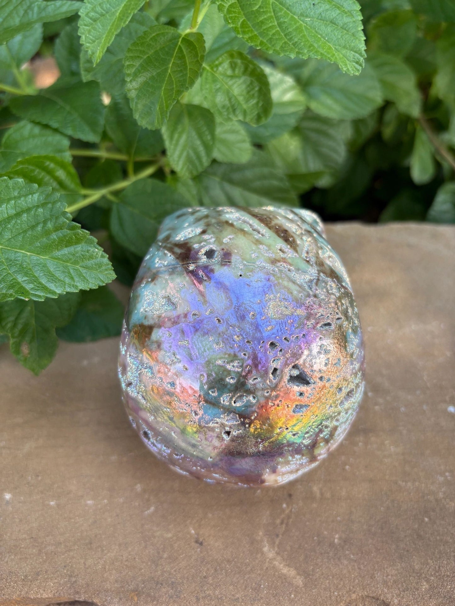 2.08lb. Titanium Aura Sphalerite Skull – Joyful Alchemy, Energetic Balance & Cosmic Shielding