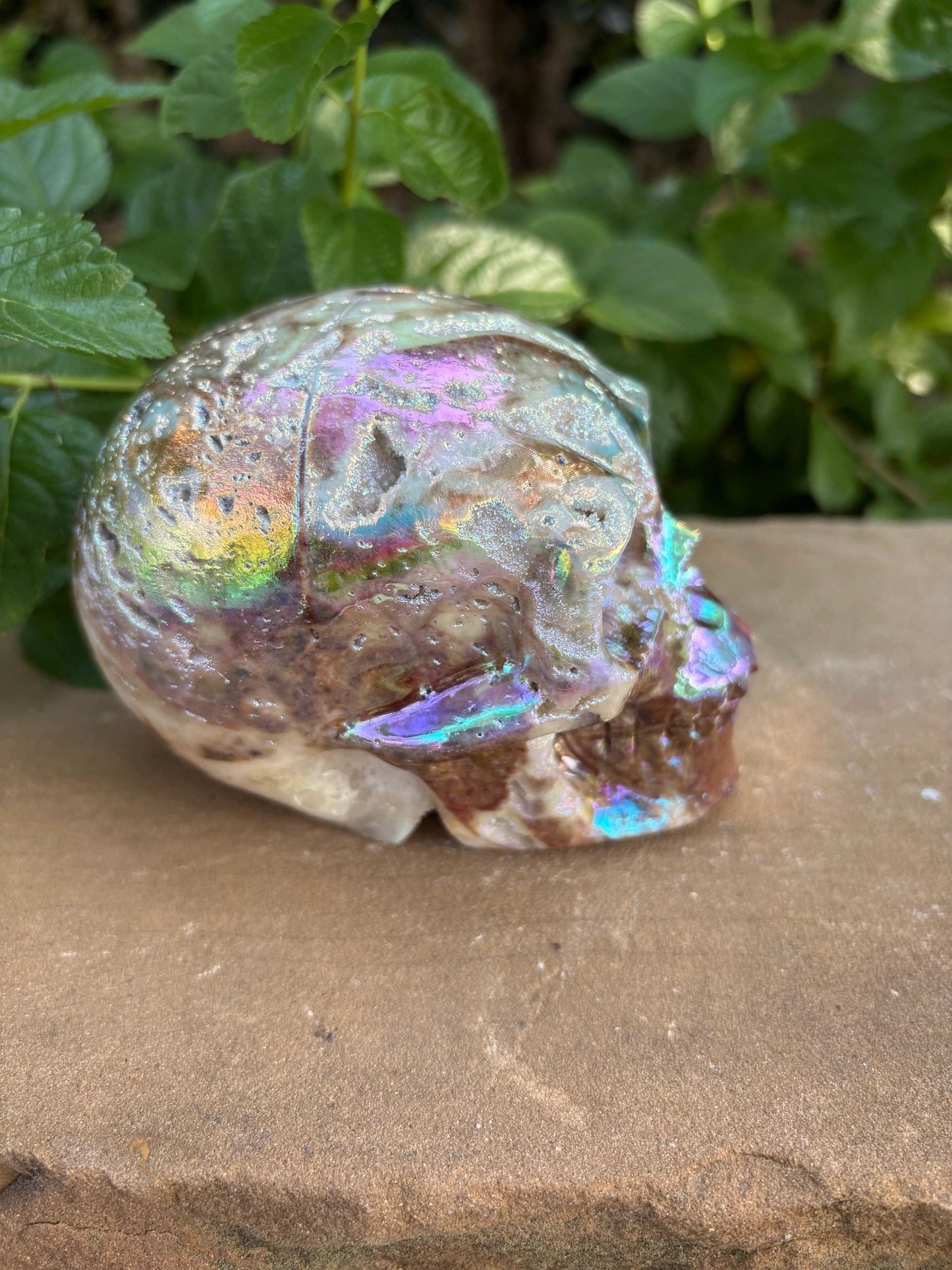 2.08lb. Titanium Aura Sphalerite Skull – Joyful Alchemy, Energetic Balance & Cosmic Shielding