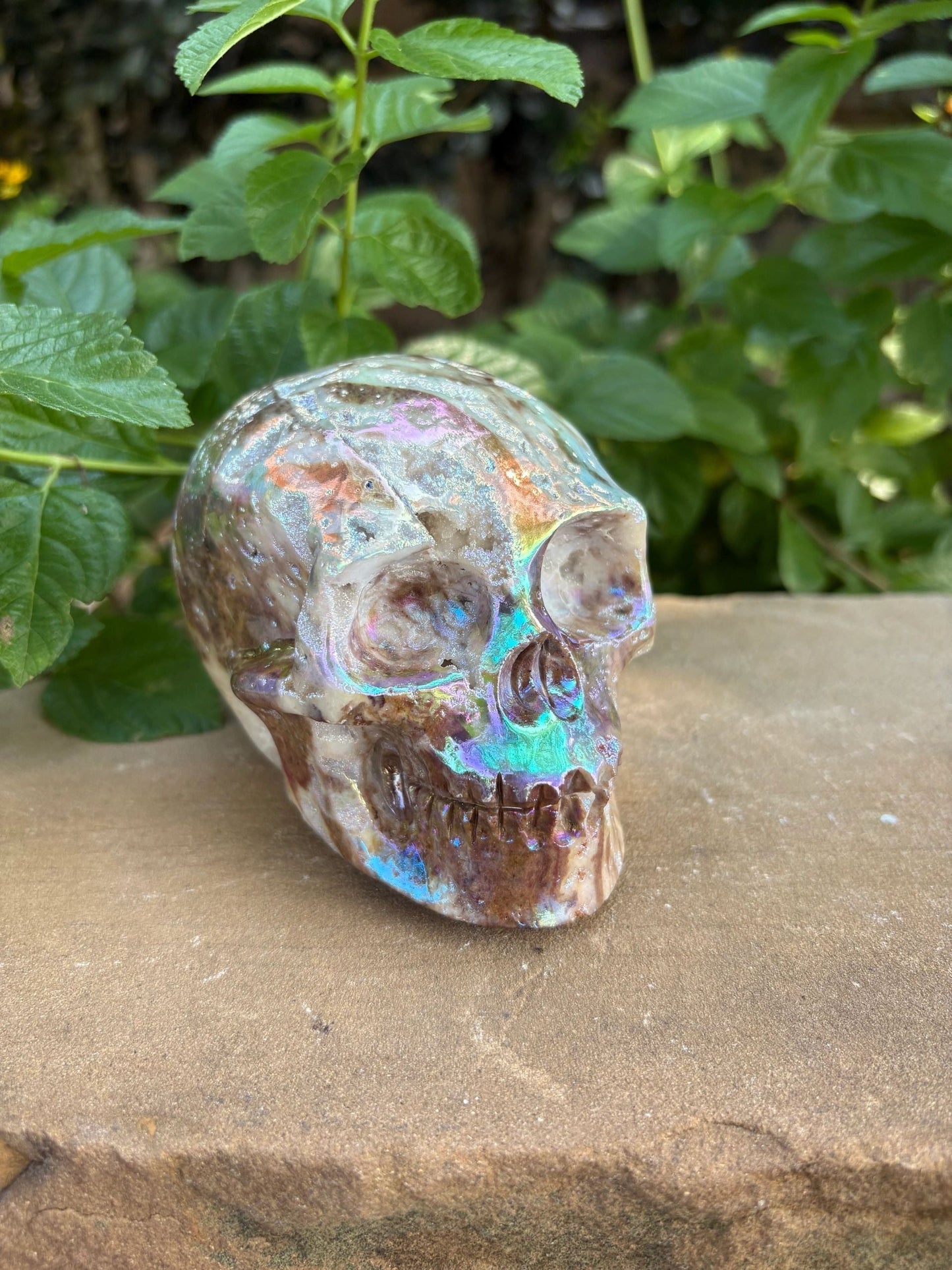 2.08lb. Titanium Aura Sphalerite Skull – Joyful Alchemy, Energetic Balance & Cosmic Shielding