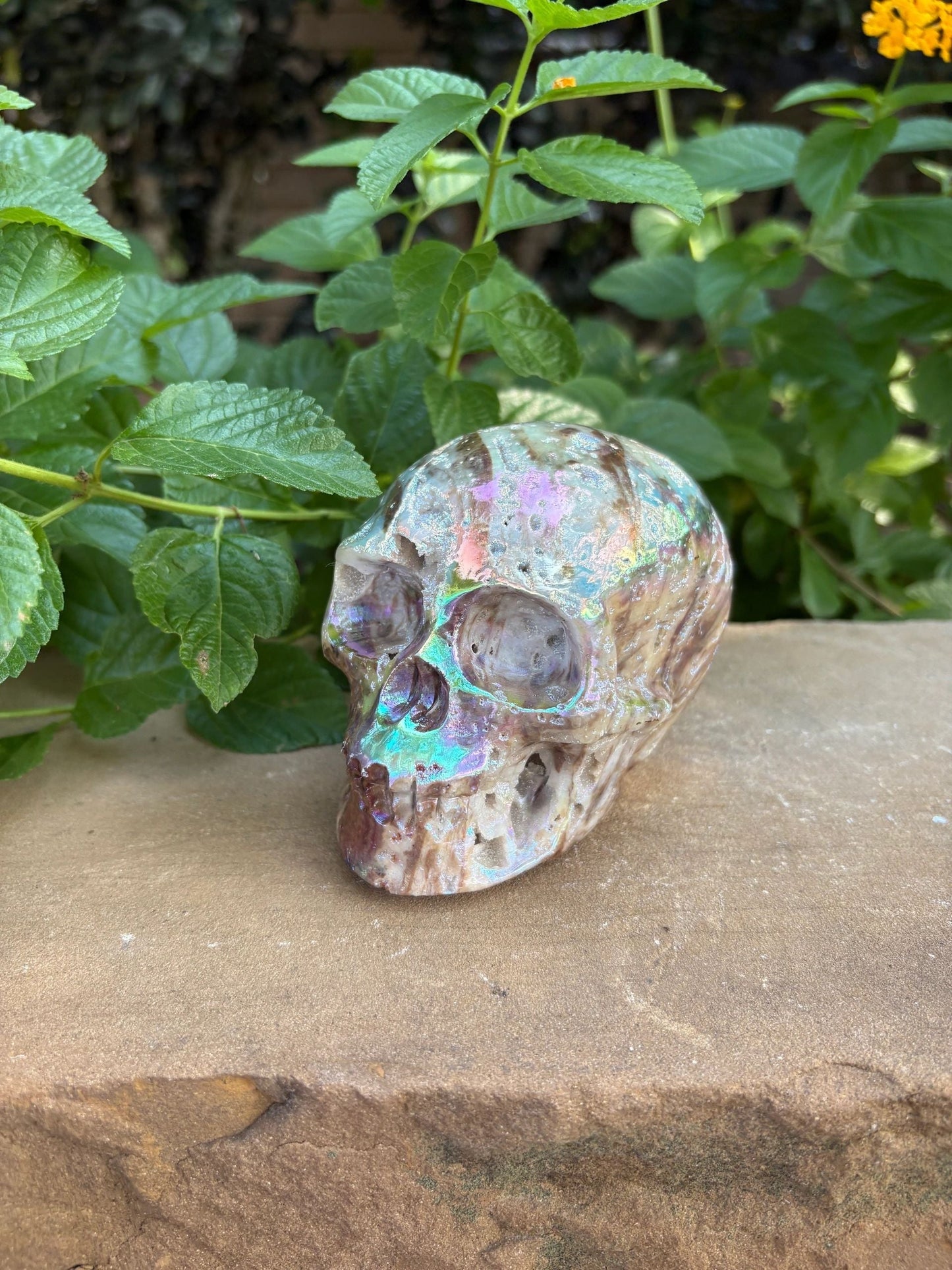 2.08lb. Titanium Aura Sphalerite Skull – Joyful Alchemy, Energetic Balance & Cosmic Shielding
