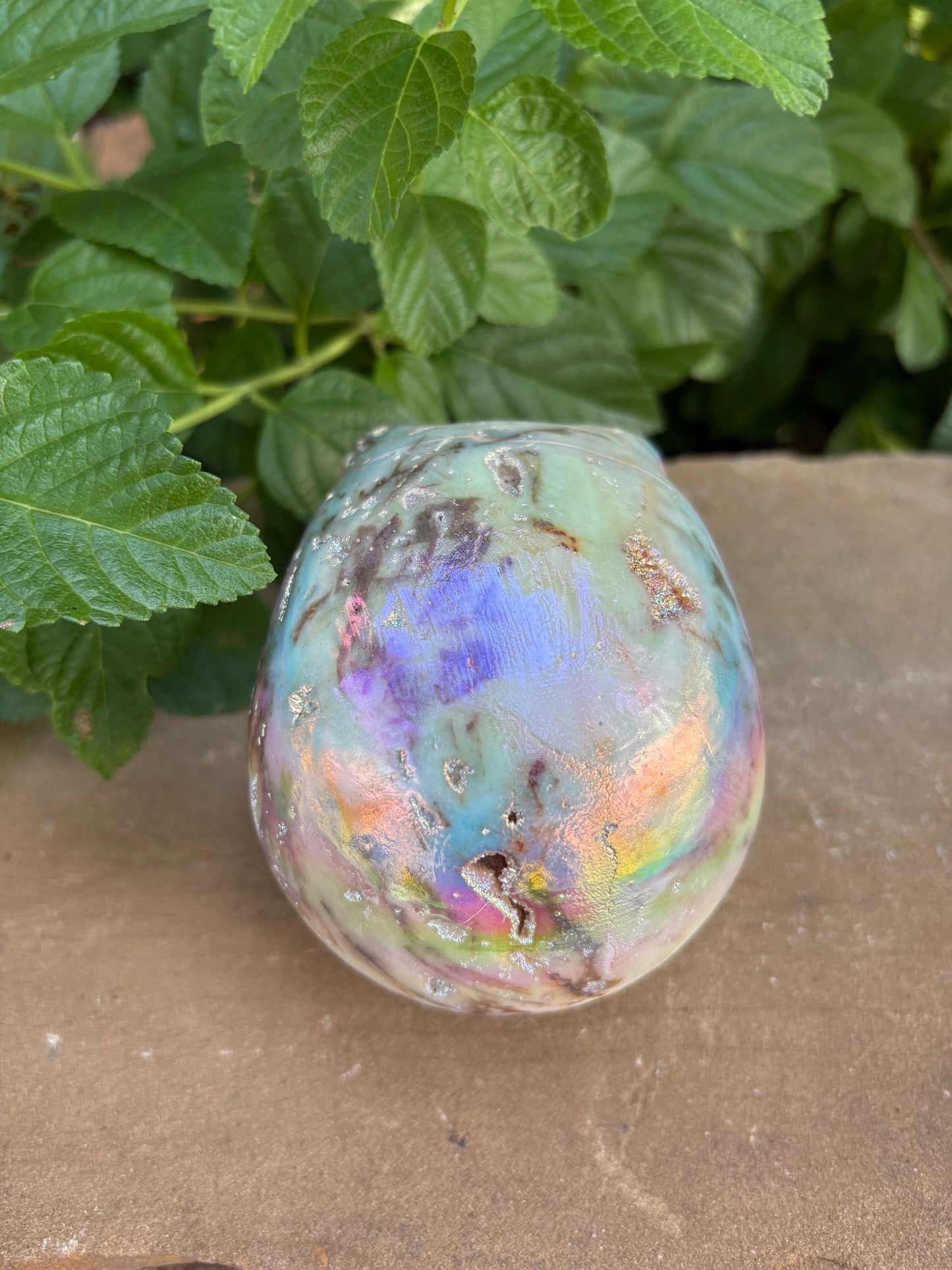 🌈 Titanium Aura Skull with Cavern Grin – Transformation, Protection & Shield| 2.01 lbs.