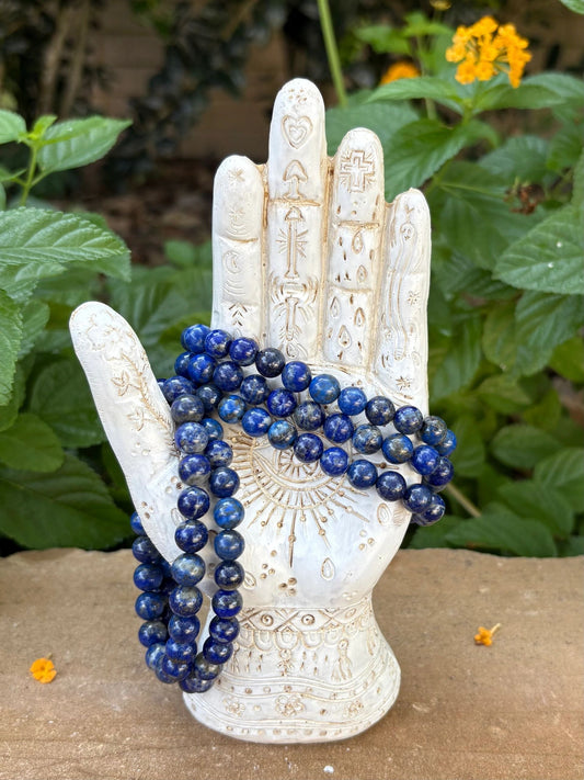 8mm Lapis Lazuli Crystal Bracelet – Wisdom, Truth & Intuition | Natural Beaded Bracelet Clarity | Courage | Higher Insight