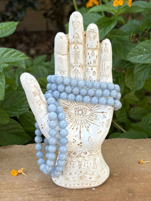 8mm Angelite Crystal Bracelet – Peace, Communication & Higher Connection