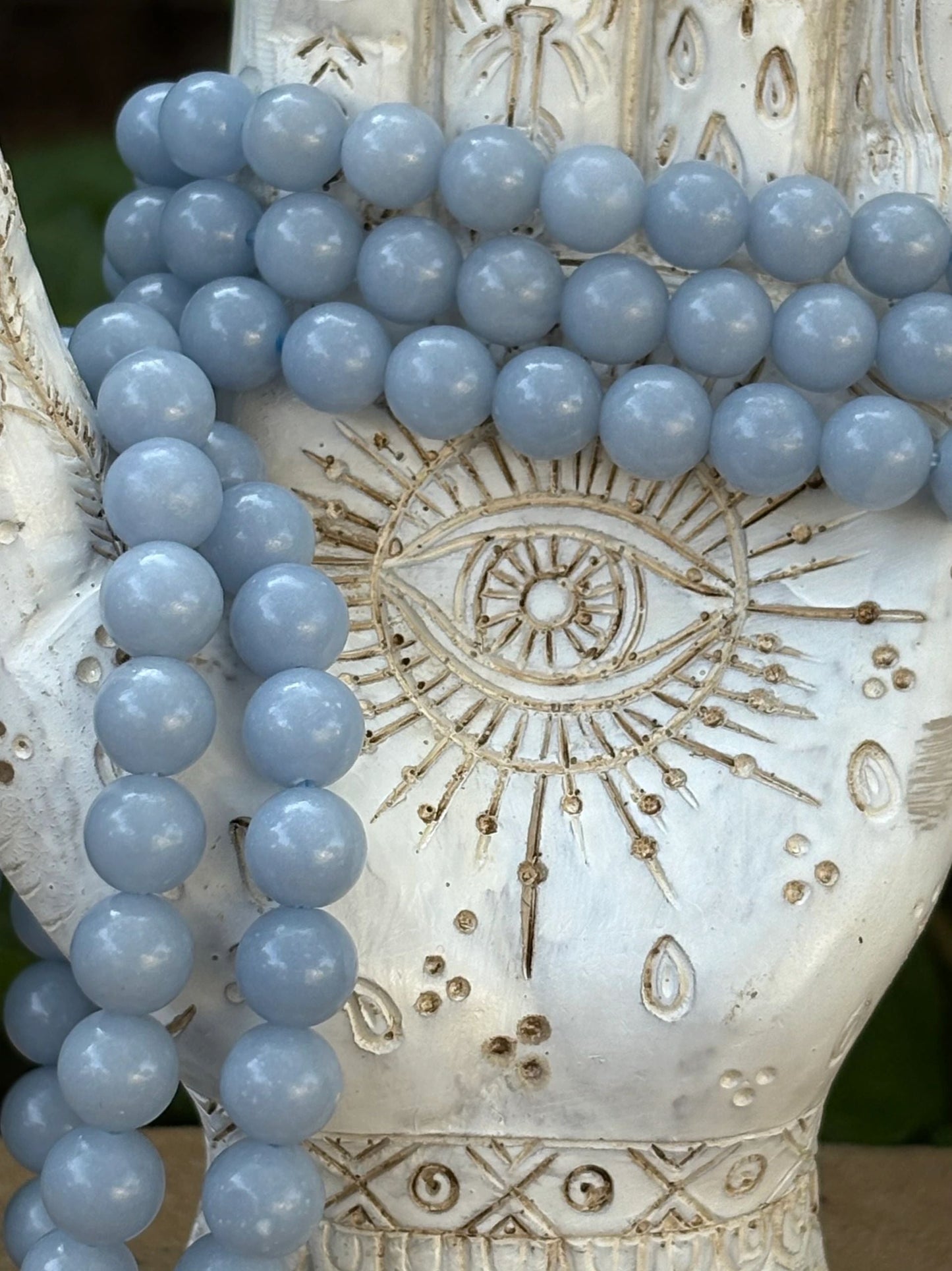 8mm Angelite Crystal Bracelet – Peace, Communication & Higher Connection