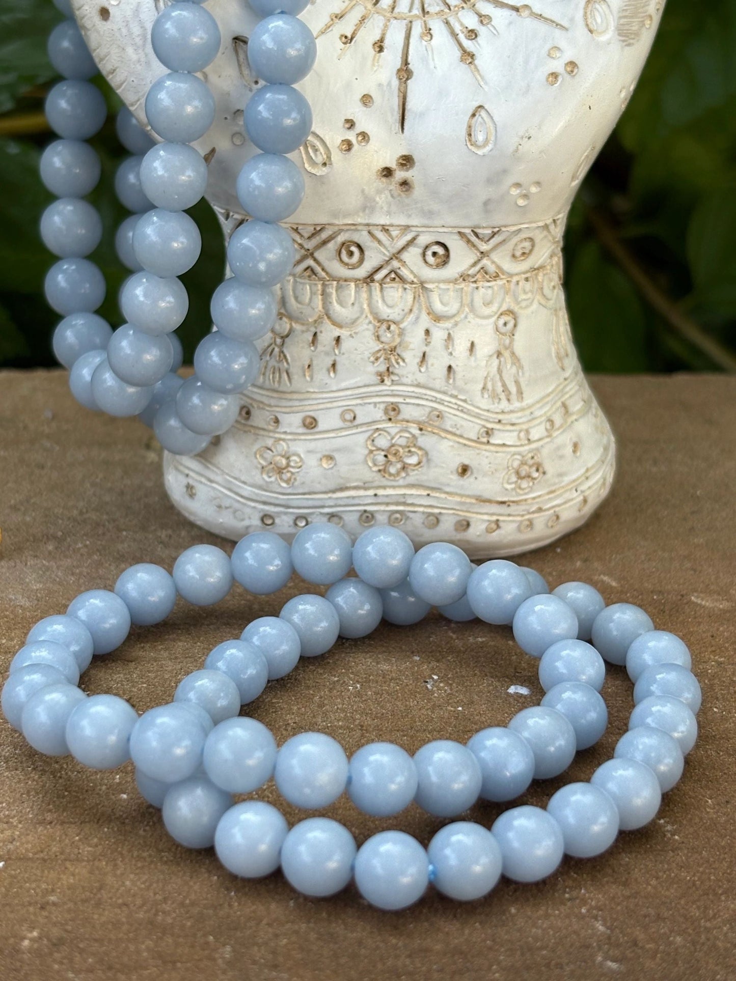 8mm Angelite Crystal Bracelet – Peace, Communication & Higher Connection