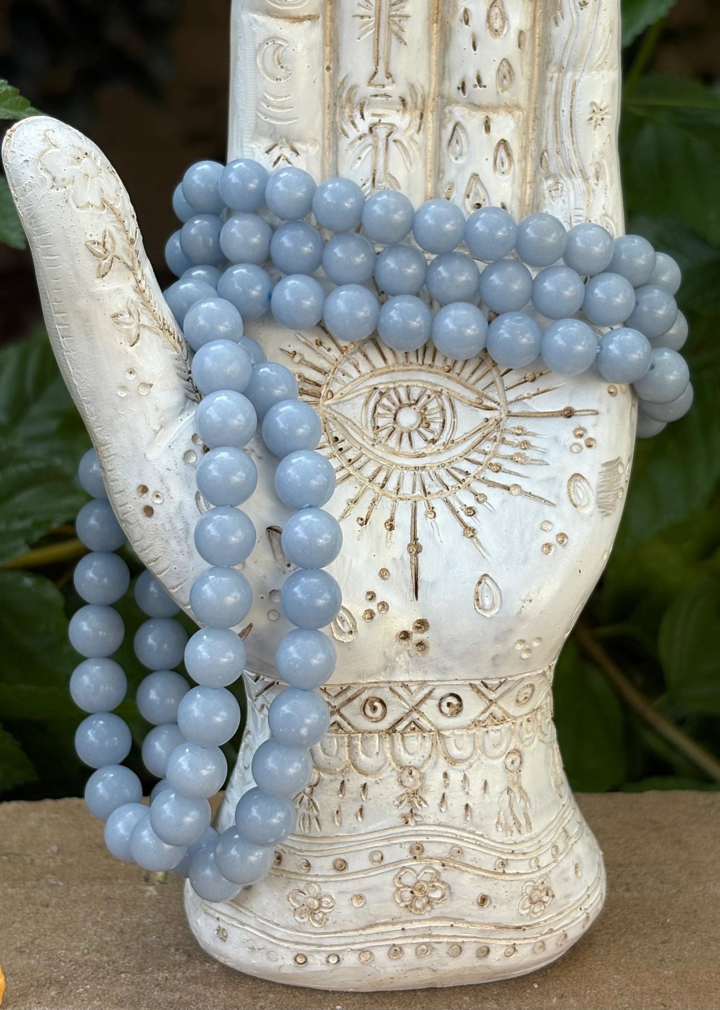 8mm Angelite Crystal Bracelet – Peace, Communication & Higher Connection