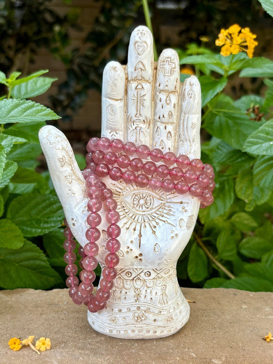 🍓 8mm Strawberry Quartz Crystal Bracelet – Joy, Love &  Compassion