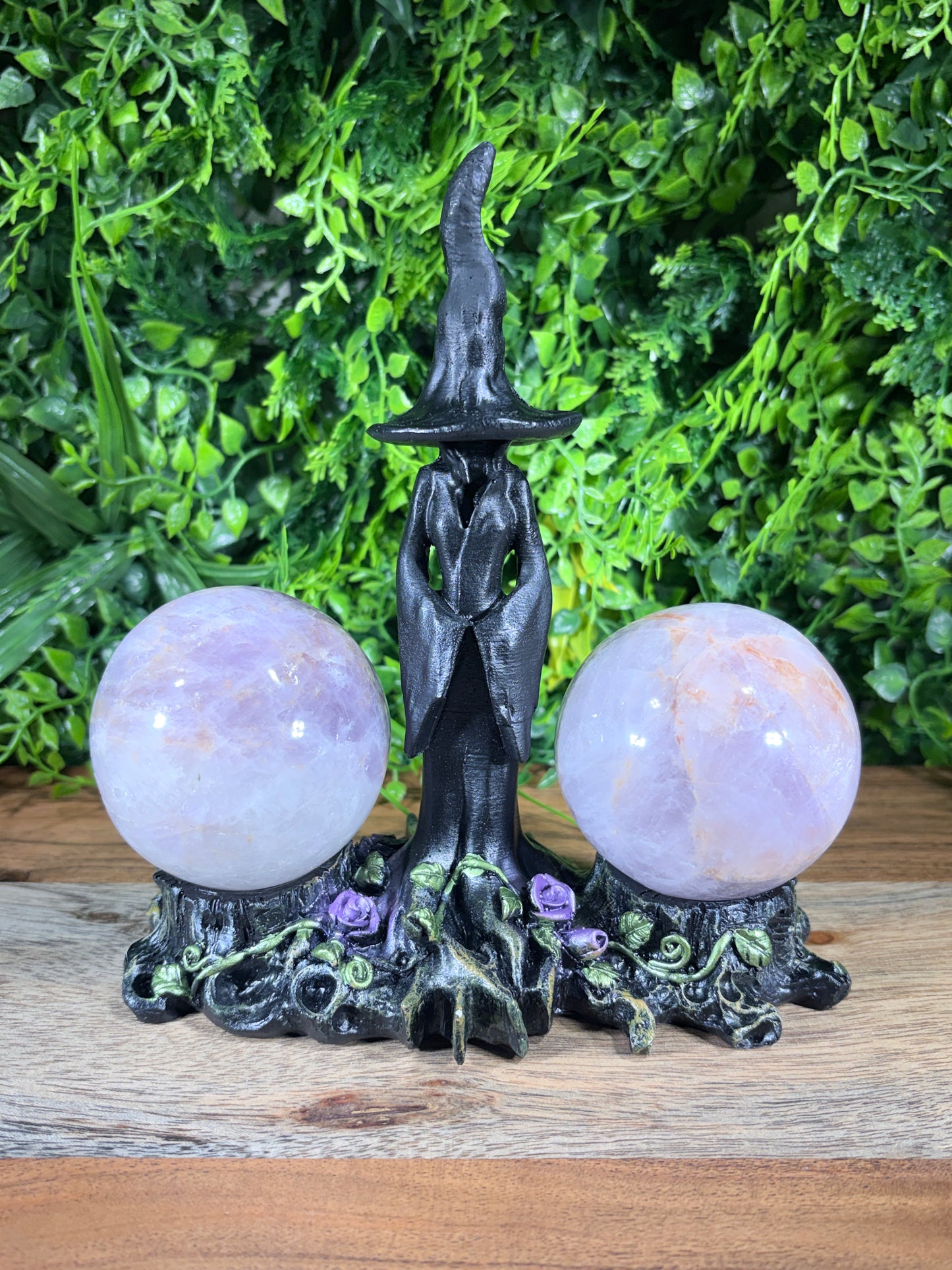 Witch Crystal Sphere Holder Set Protection • Intuition • Witchy Energy