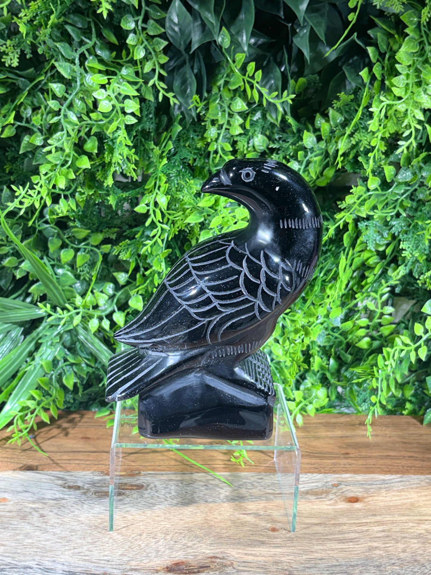 Hand-Carved Black Obsidian Raven Protection • Wisdom • Intuition