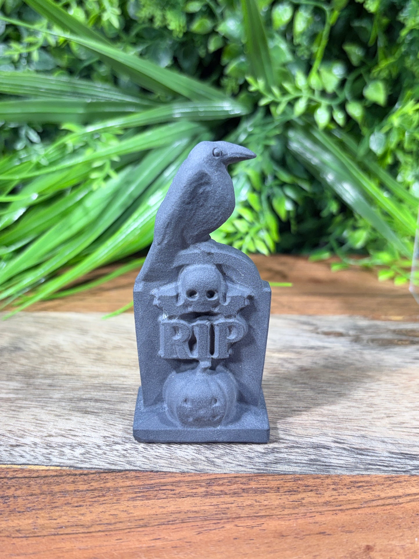 Matte Black Obsidian Raven Gravestones -Tombstone | Protection • Wisdom • Transformation