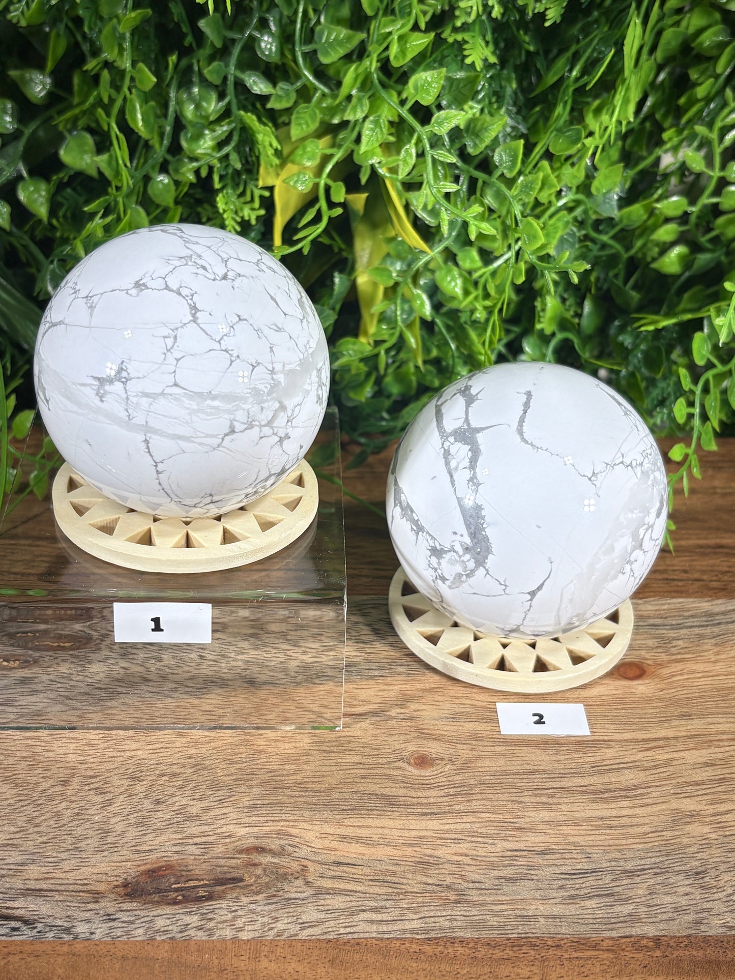 White Howlite Spheres - Calm • Patience • Peaceful Sleep