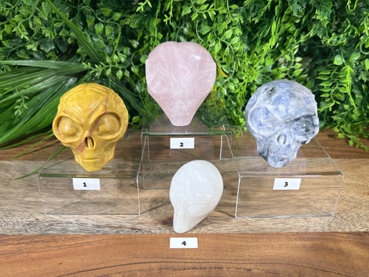 Crystal Alien Carvings - Curiosity • Joy • Cosmic Perspective