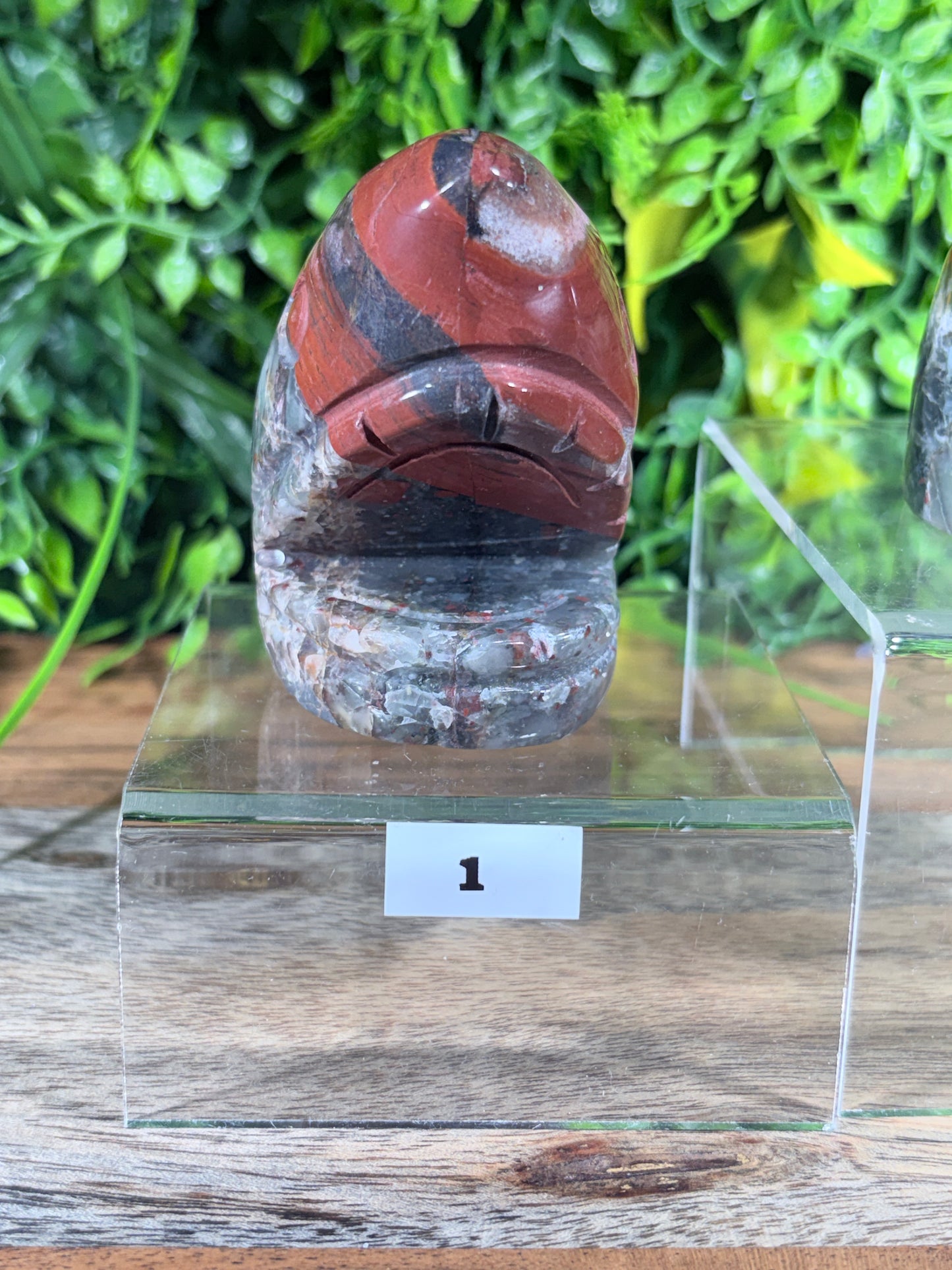 African Bloodstone Shark Head - Courage • Strength • Protection