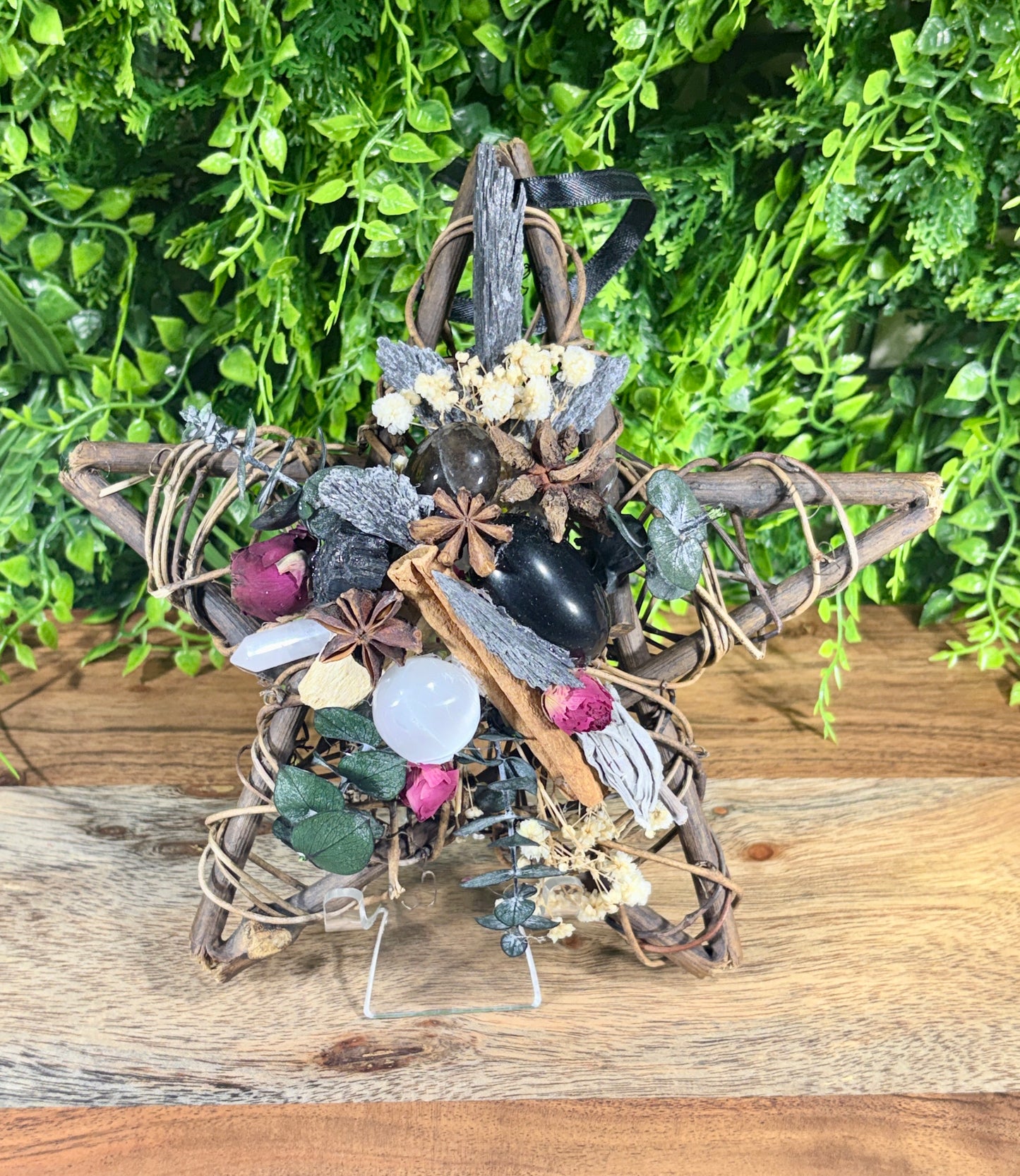 Protection Wicker Stars with Crystals and Sacred Botanicals - Protection • Energy Clearing • Sacred Space