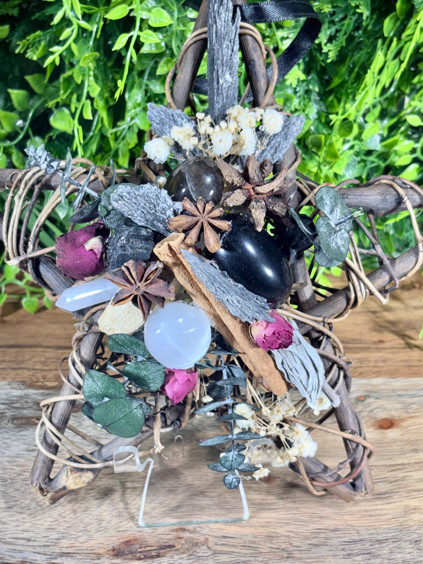 Protection Wicker Stars with Crystals and Sacred Botanicals - Protection • Energy Clearing • Sacred Space