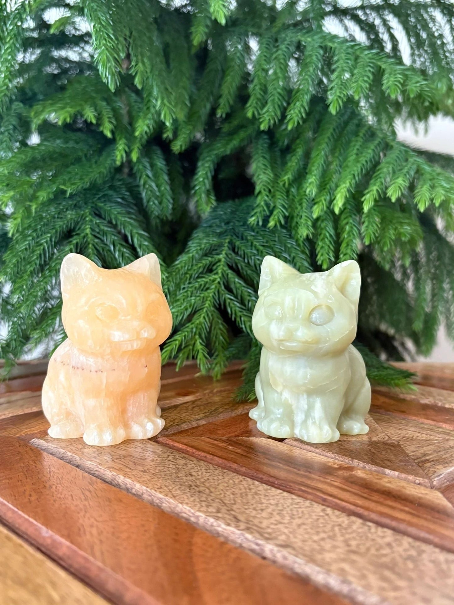 🐈 Honey Calcite or Serpentine Cat – Confidence, Protection & Purrfect Energy | Hand-Carved
