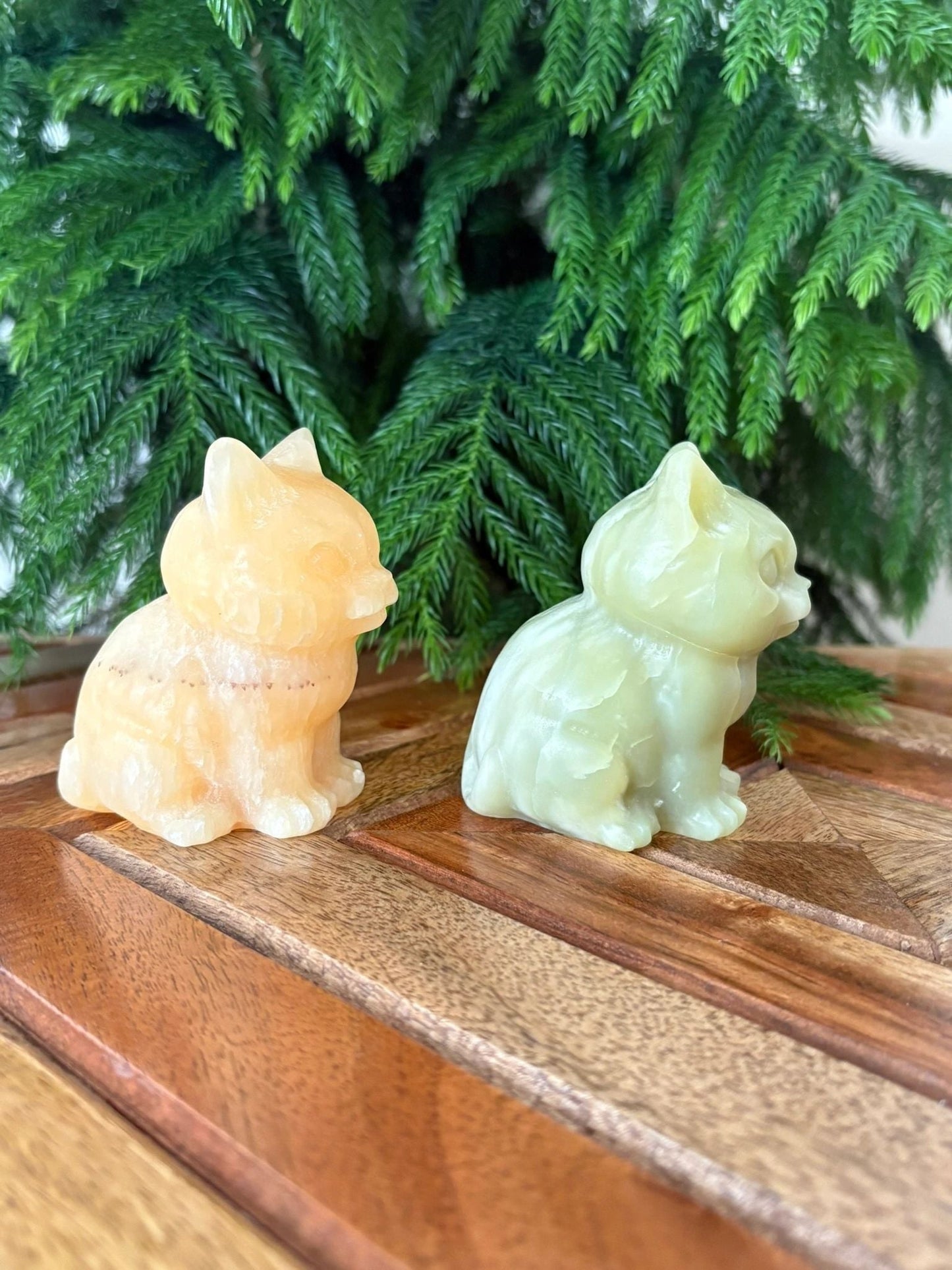 🐈 Honey Calcite or Serpentine Cat – Confidence, Protection & Purrfect Energy | Hand-Carved
