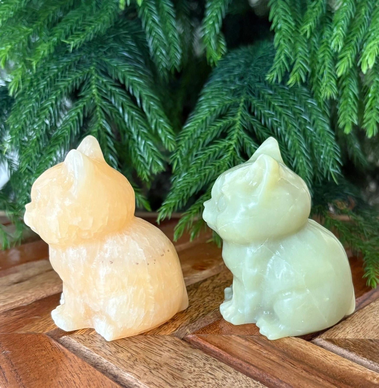 🐈 Honey Calcite or Serpentine Cat – Confidence, Protection & Purrfect Energy | Hand-Carved