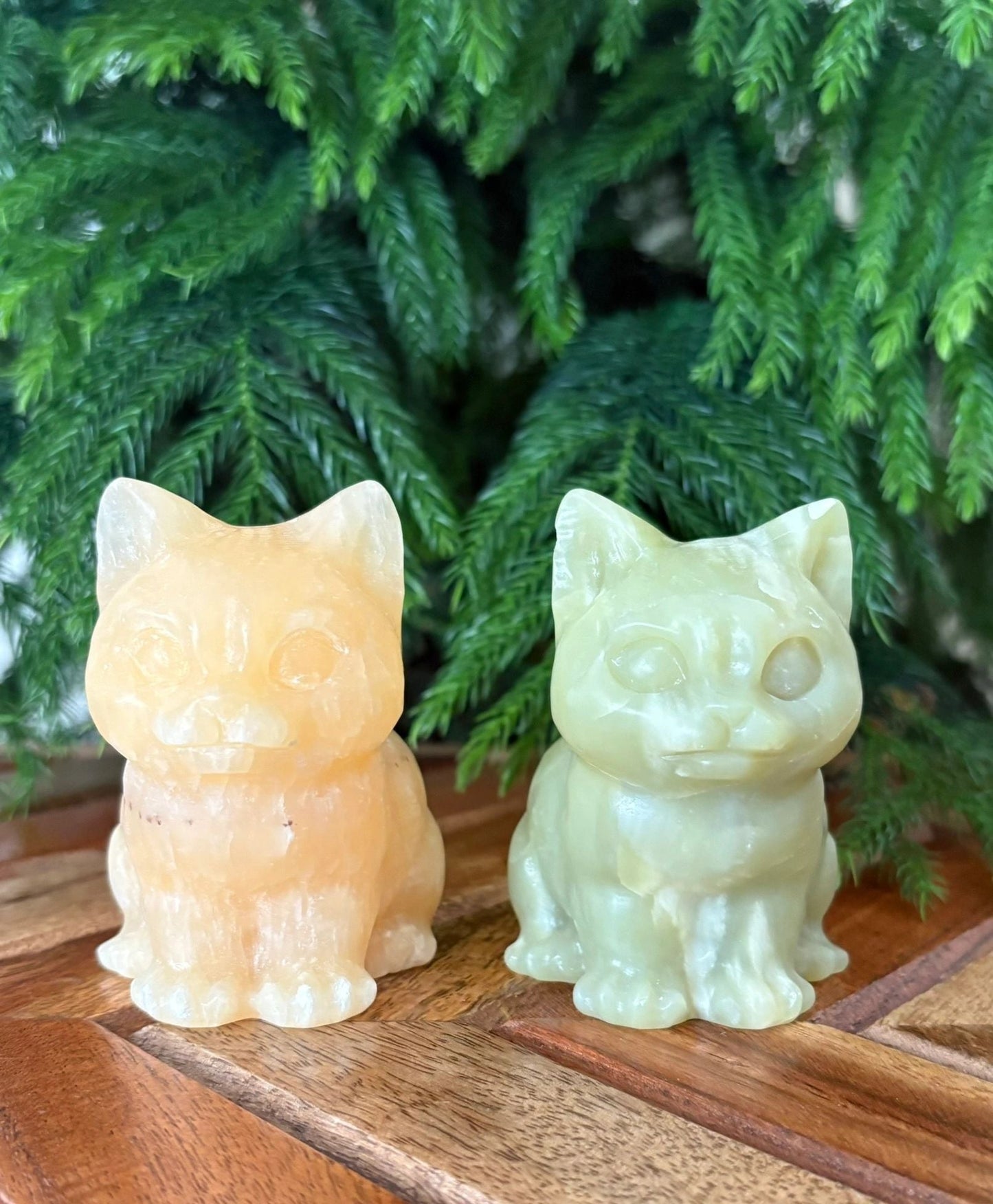 🐈 Honey Calcite or Serpentine Cat – Confidence, Protection & Purrfect Energy | Hand-Carved