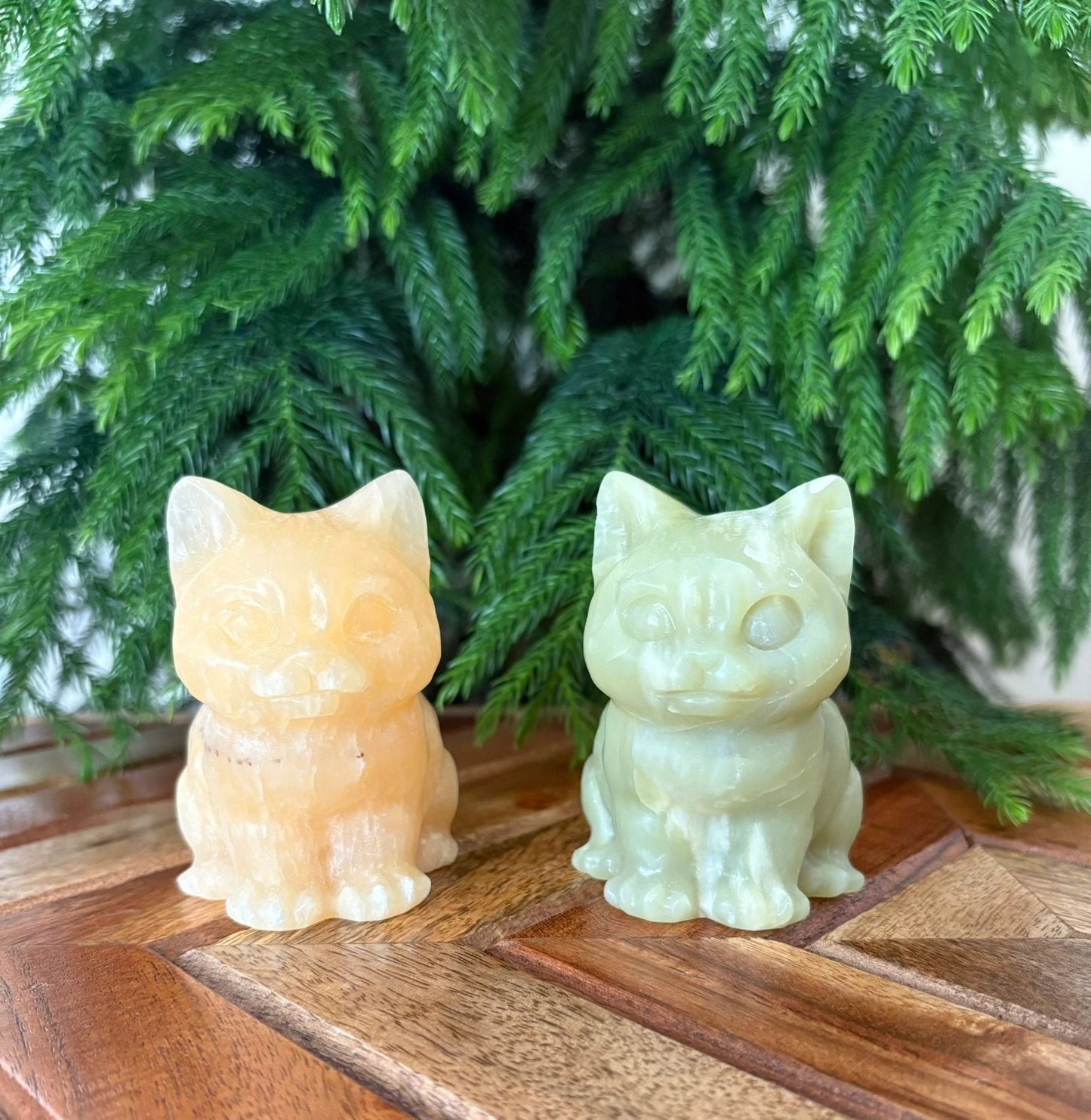 🐈 Honey Calcite or Serpentine Cat – Confidence, Protection & Purrfect Energy | Hand-Carved