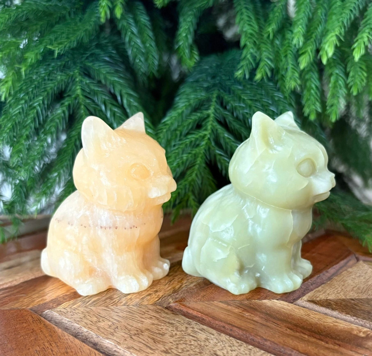 🐈 Honey Calcite or Serpentine Cat – Confidence, Protection & Purrfect Energy | Hand-Carved